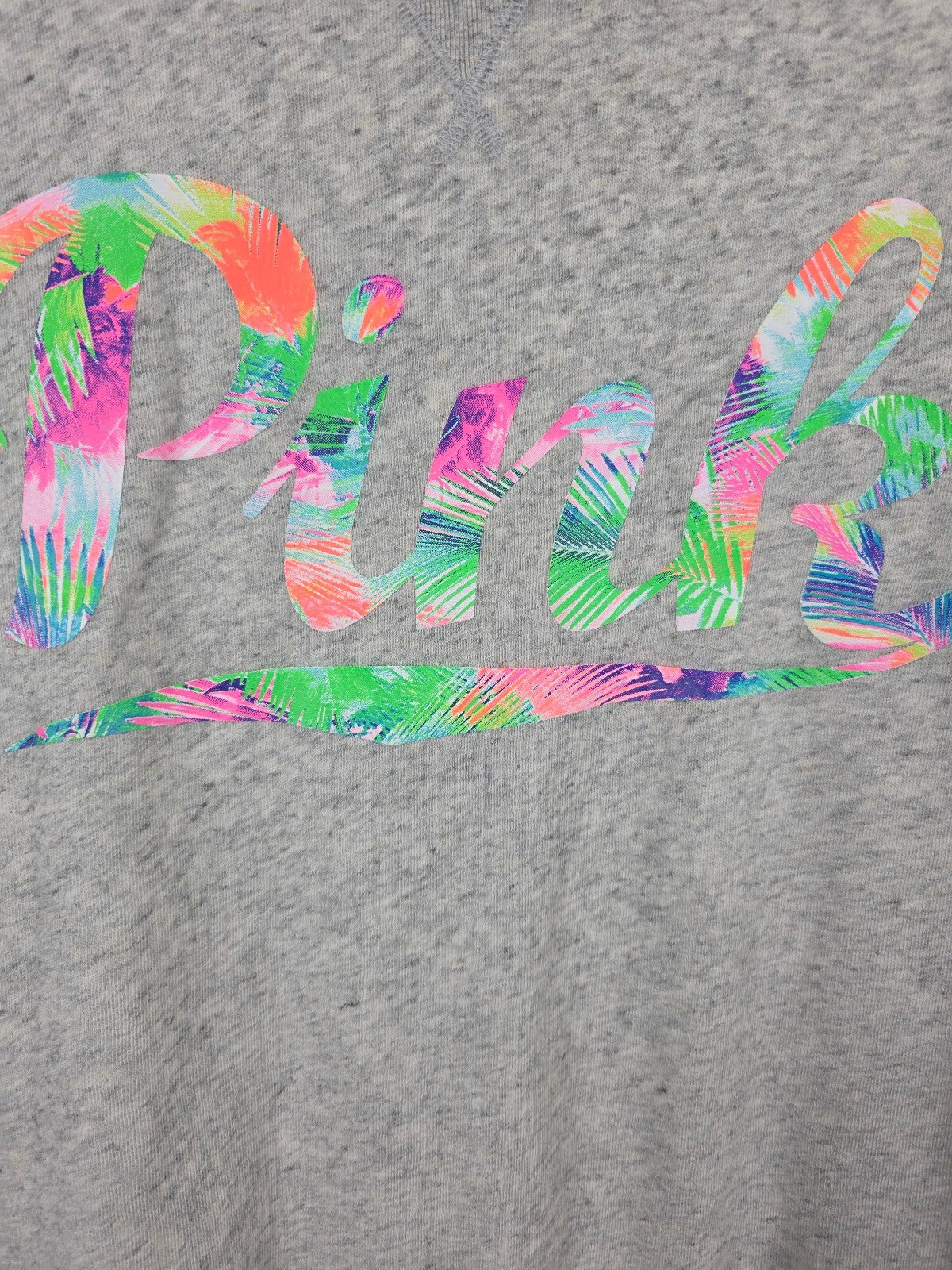 Victorias Secret Pink Neon Logo Crew Sweater Shirt Small