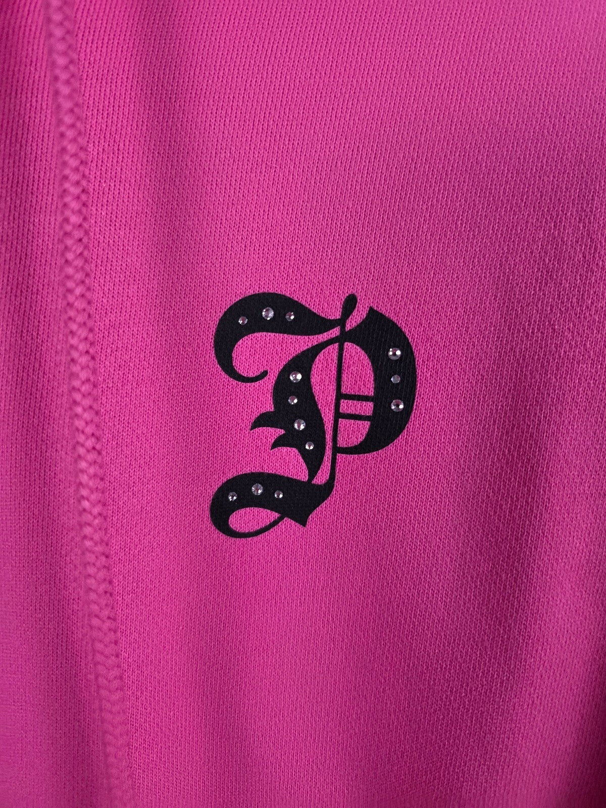 Victoria's Secret PINK Old English BLING Hoodie Sweatpants Gothic Halloween M L