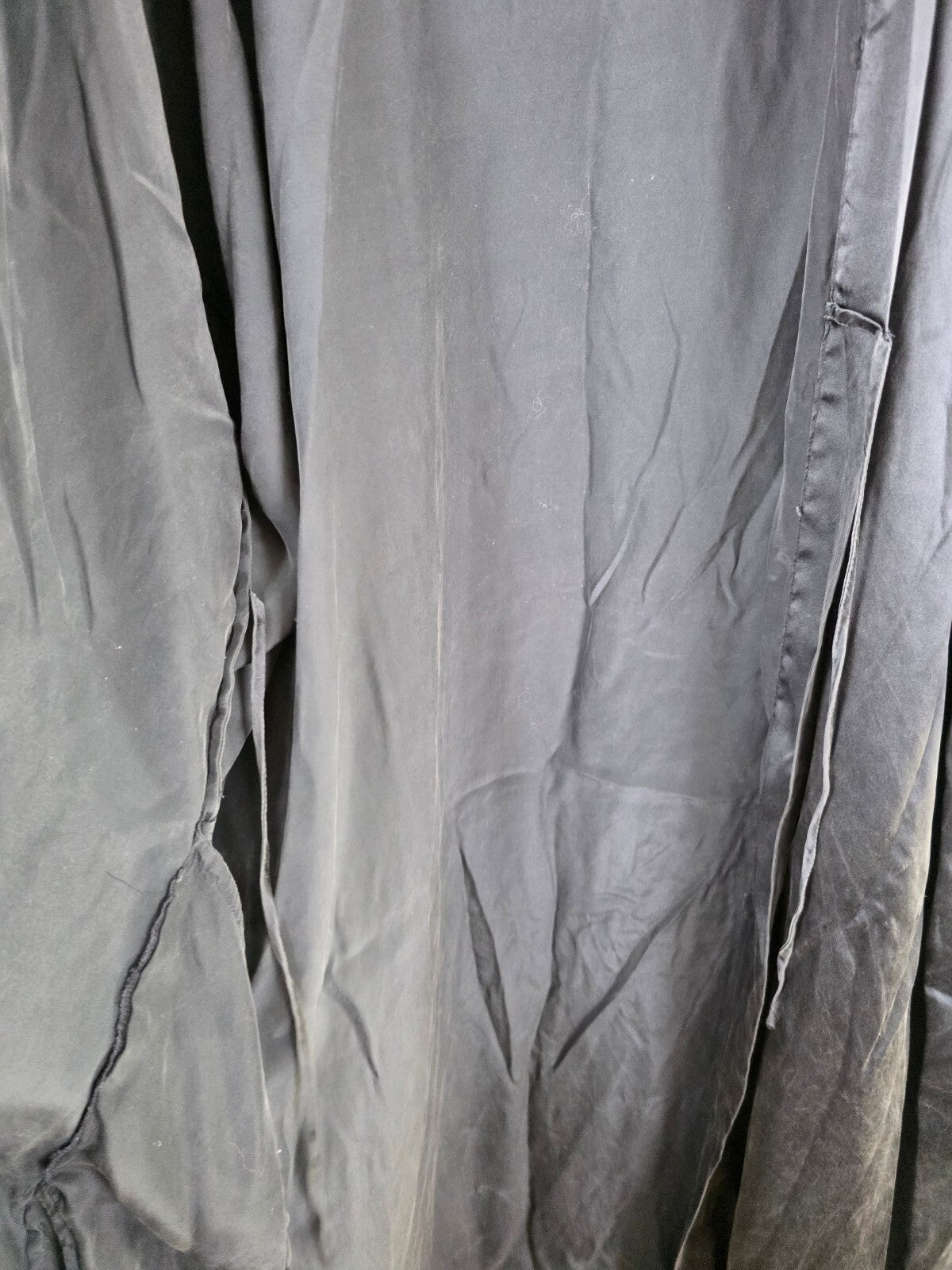 Vintage Victoria's Secret 100% Silk Kimono Robe Black Charcoal P/S