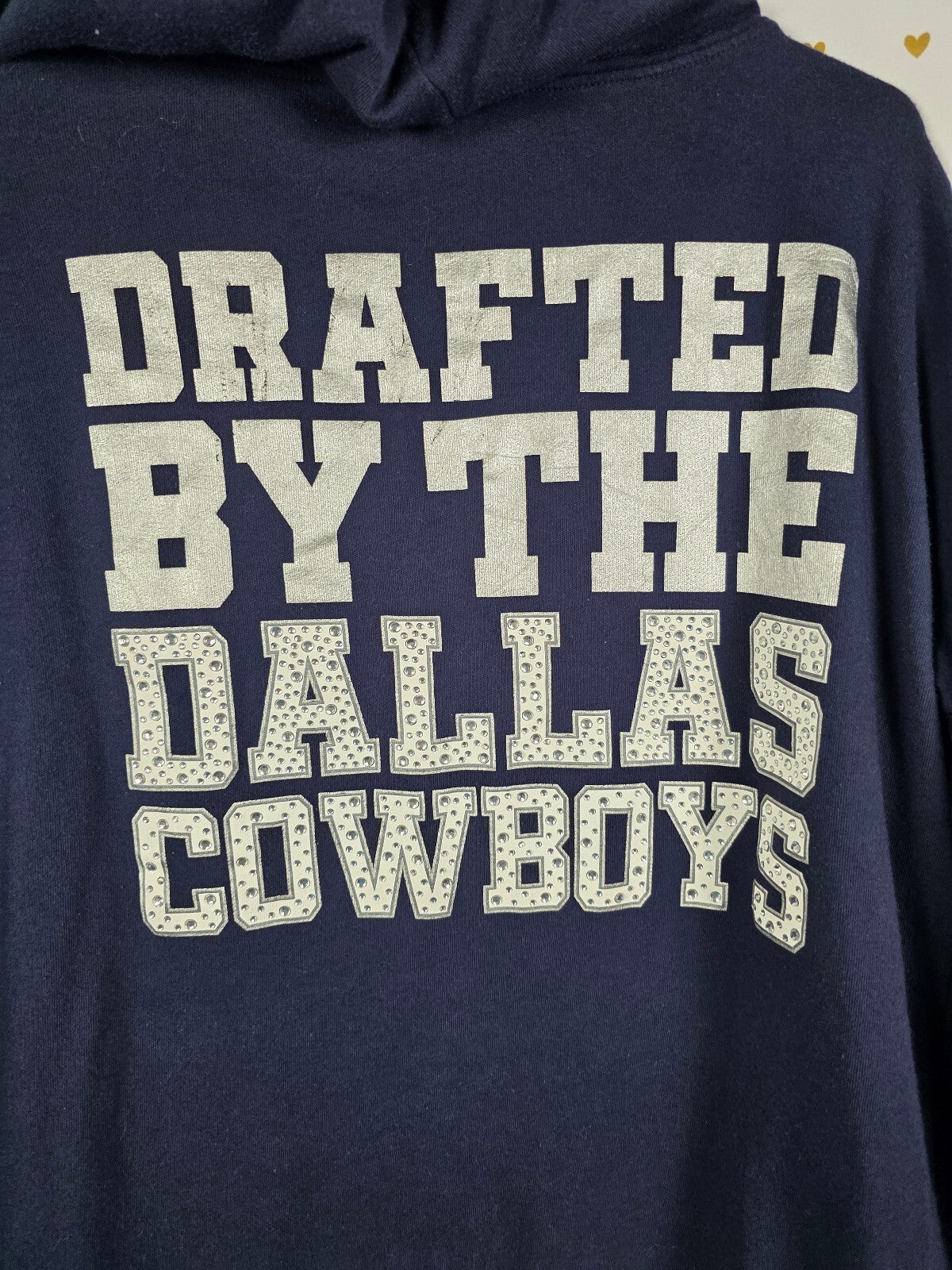 VS PINK Dallas Cowboys NFL BLING Full Zip Hoodie Small Drafted Navy Bling