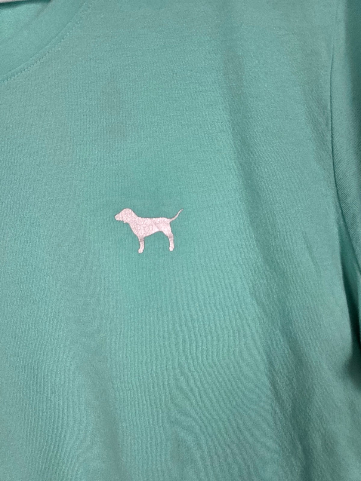 Victorias Secret PINK Foil Logo 2XL XXL Mint Green Tee shirt