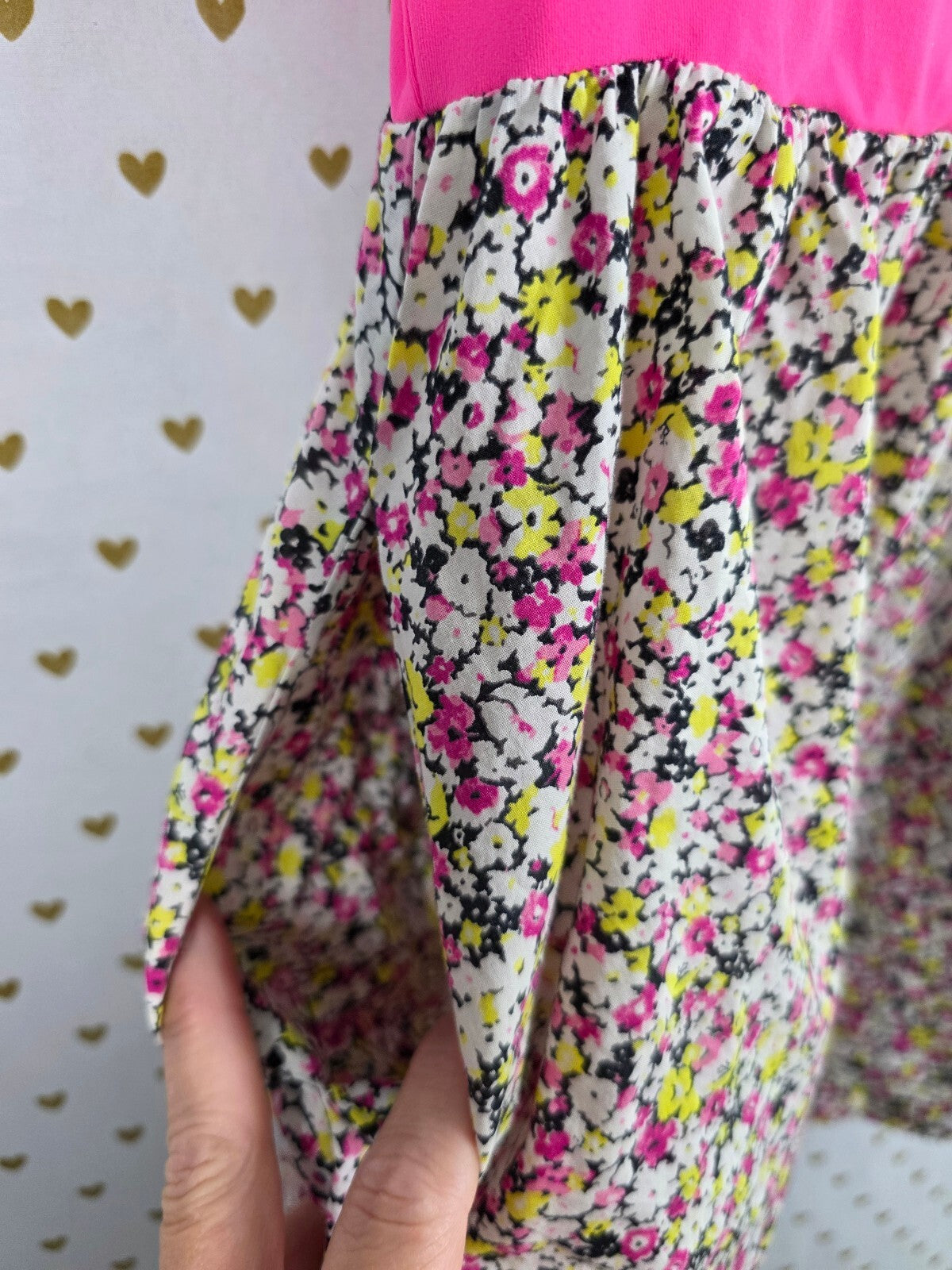 Victoria's Secret PINK Dress S Floral Fit Flare Built In Bra Pockets '10 Y2K vtg