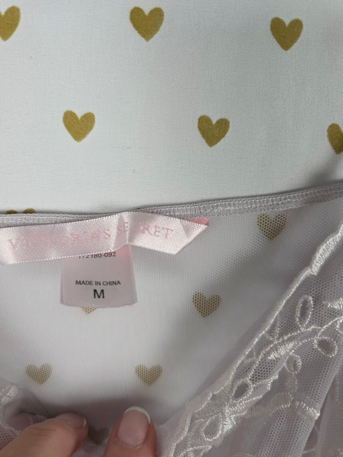 Victorias Secret Sheer Sexy Eyelet Nightie Babydoll Slip Dress Lingerie Medium