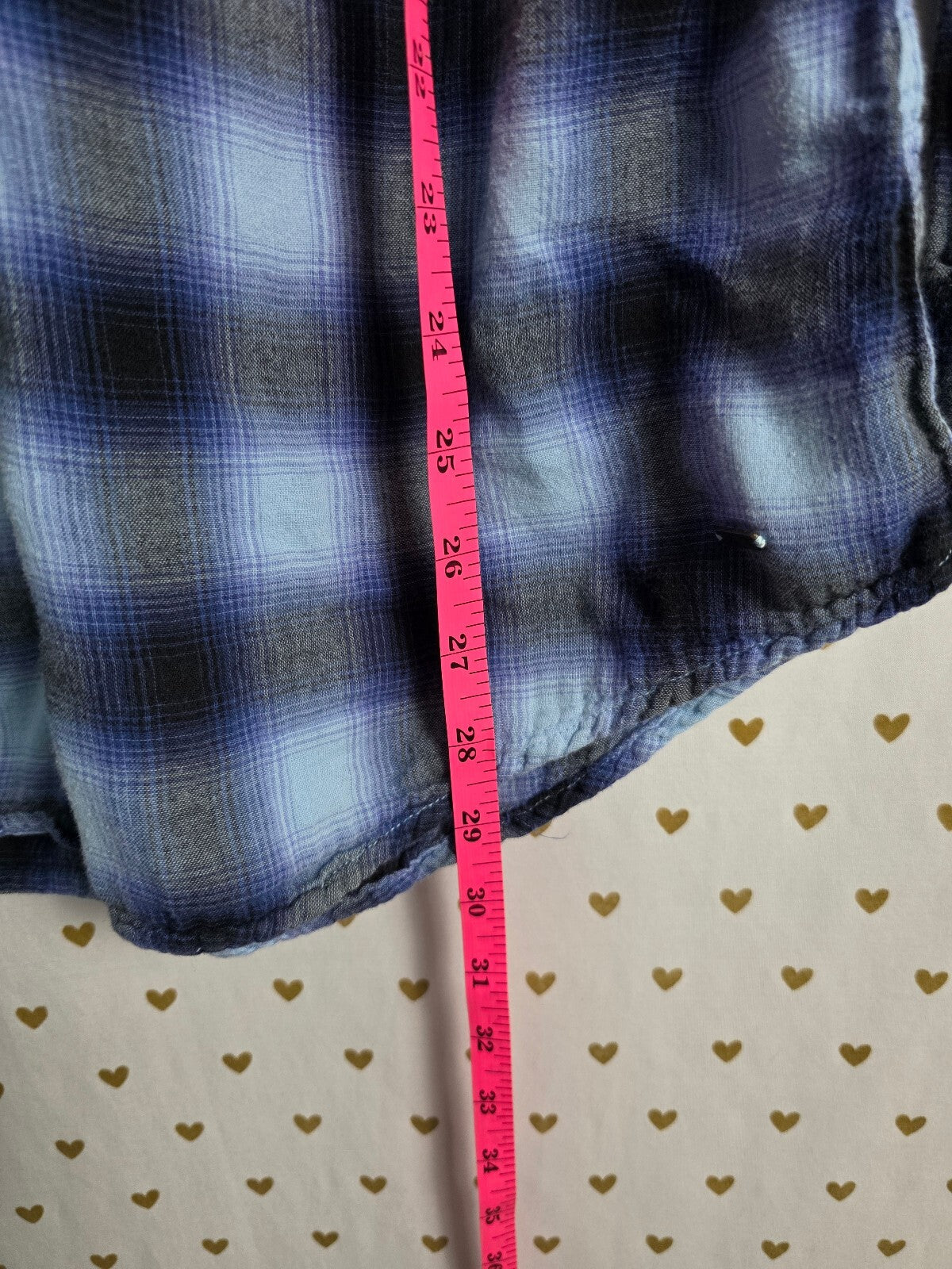 Victoria's Secret PINK Plaid Shirt Dress SP Blue Cotton Y2K 2009 Tunic Cotton
