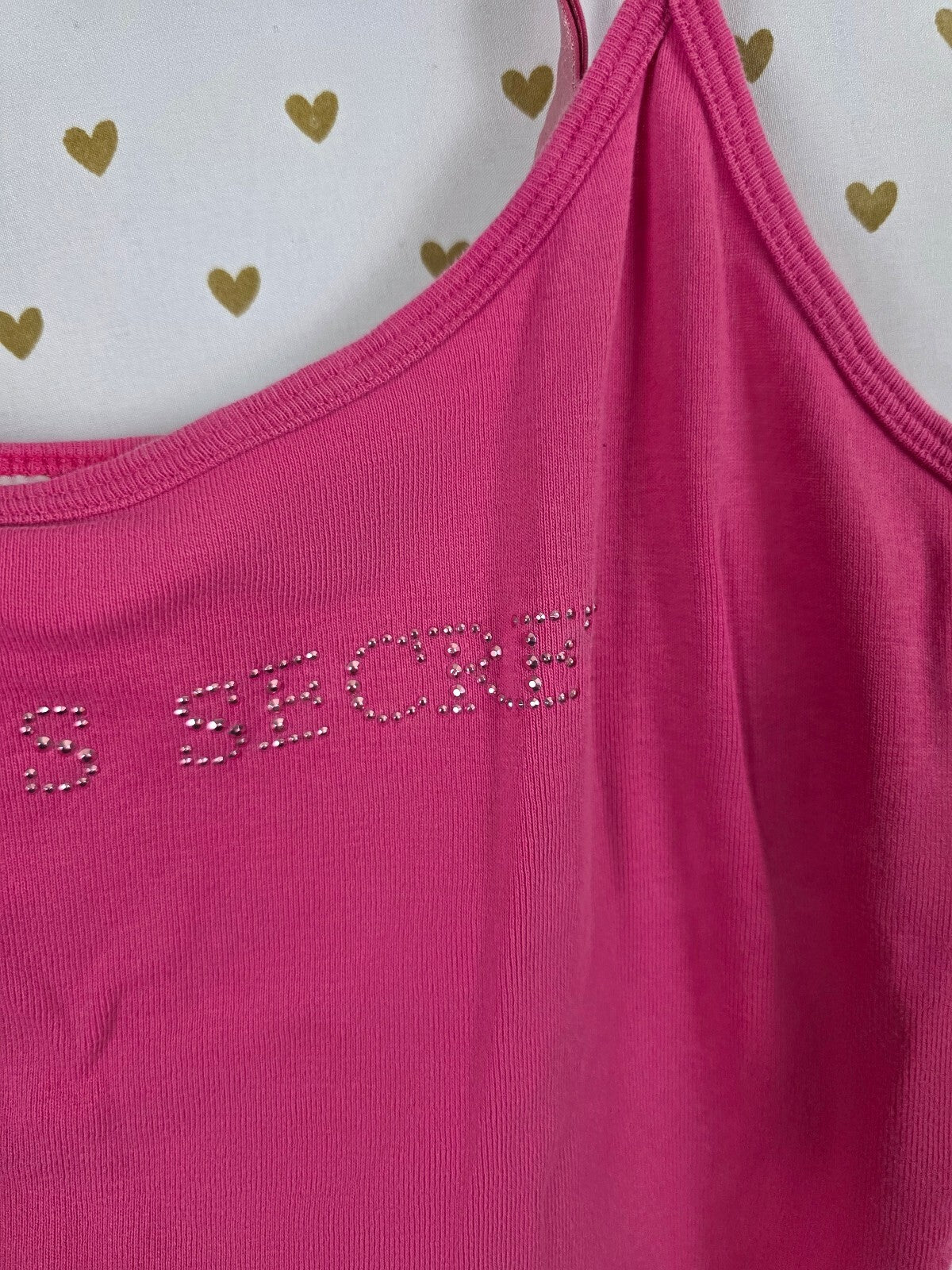 Victorias Secret Vintage Pink Studded Logo Tank Top Cotton Medium