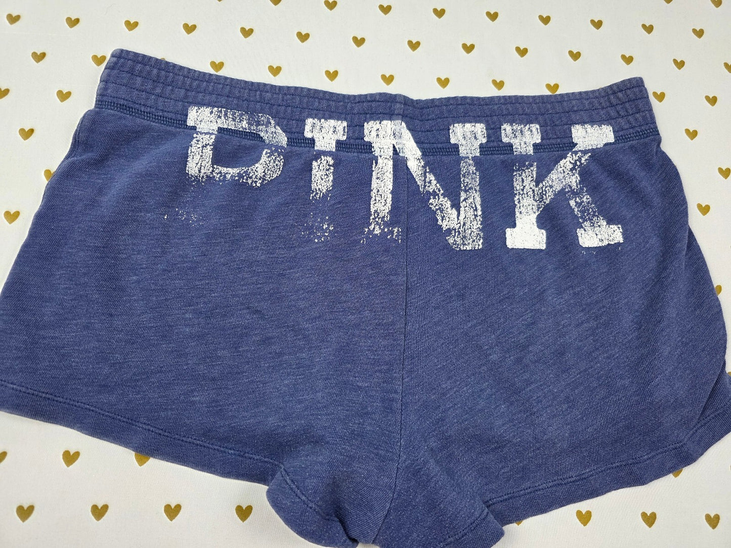 Victorias Secret PINK Vintage Blue 86 Logo Butt Sweat Shorts Y2k SMALL