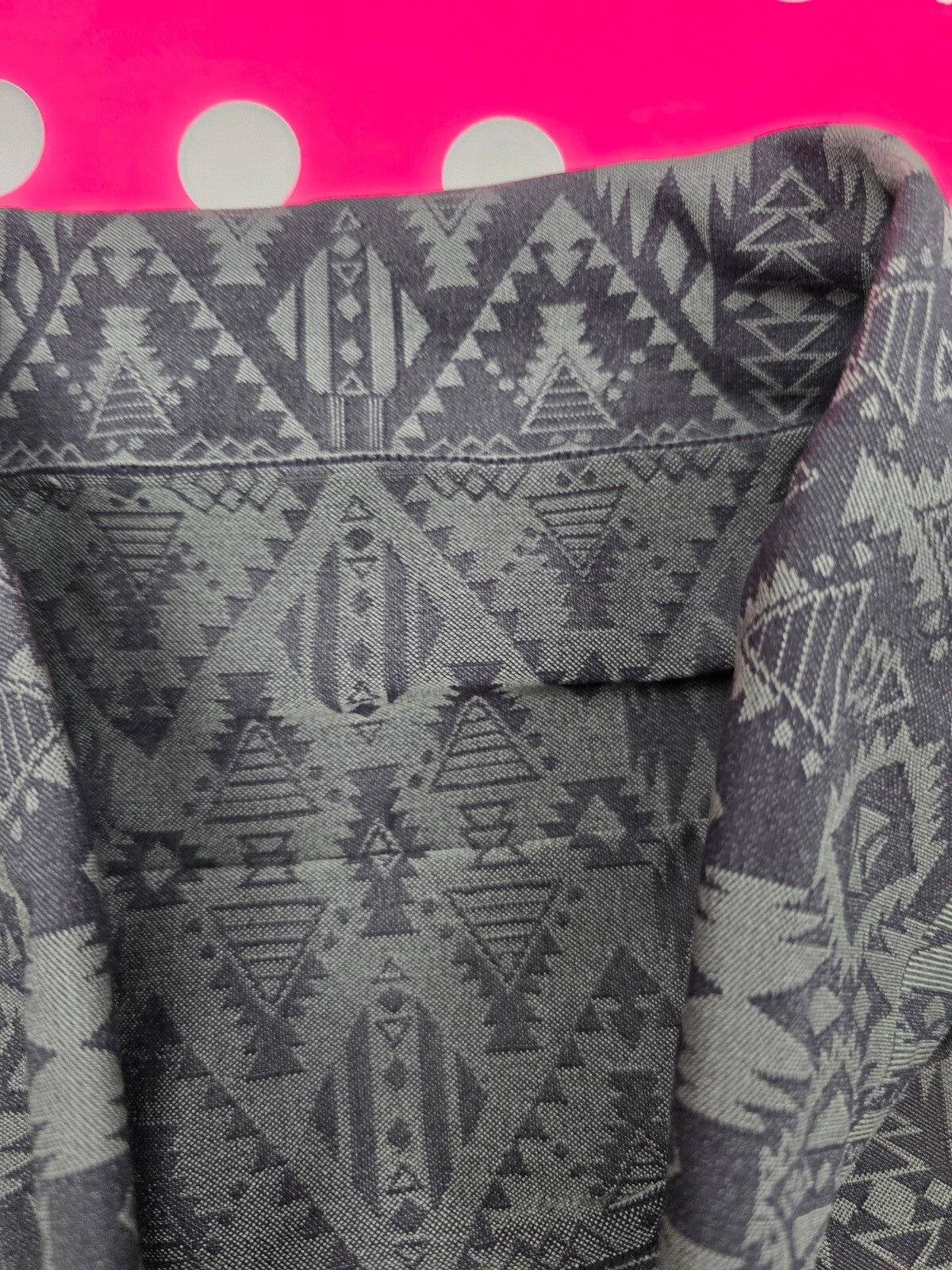 Victoria's Secret PINK Foldover Yoga Shorts Black Gray Aztec Tribal Vintage Med
