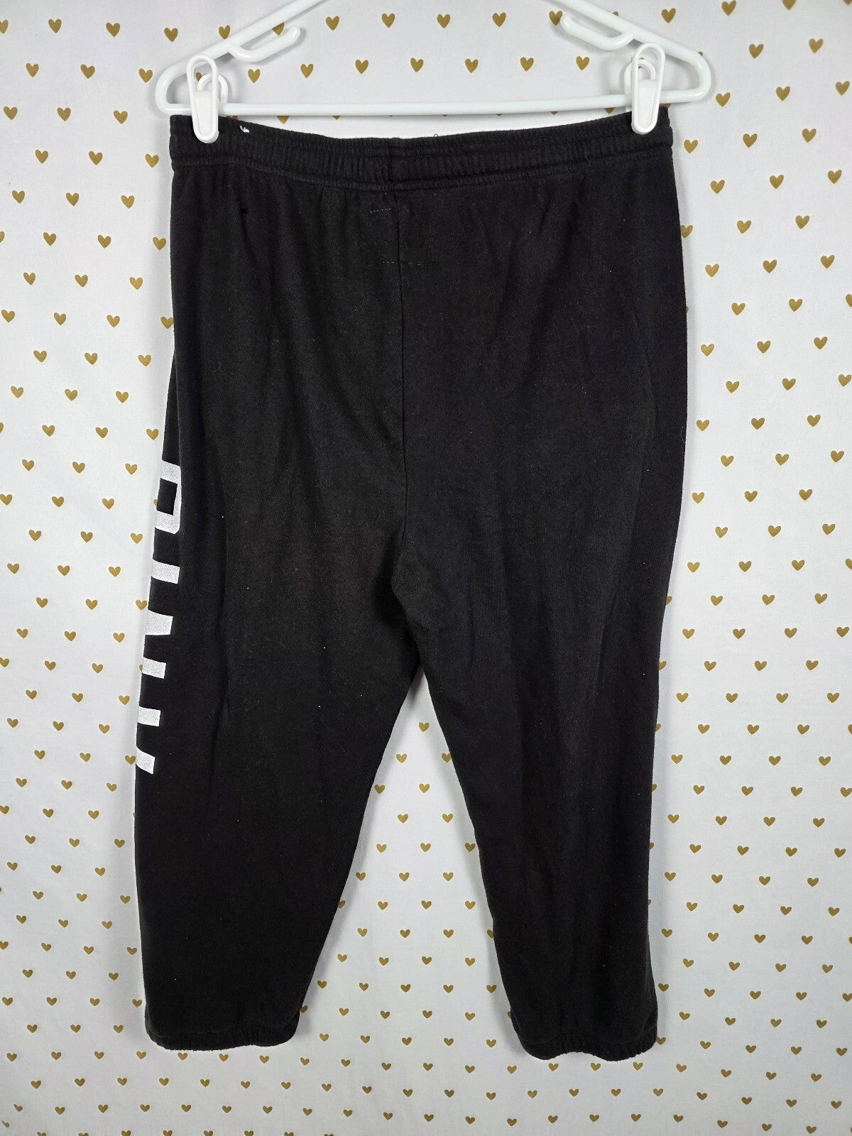 Victorias Secret PINK Vintage cropped Capri Sweats SMALL Black Joggers