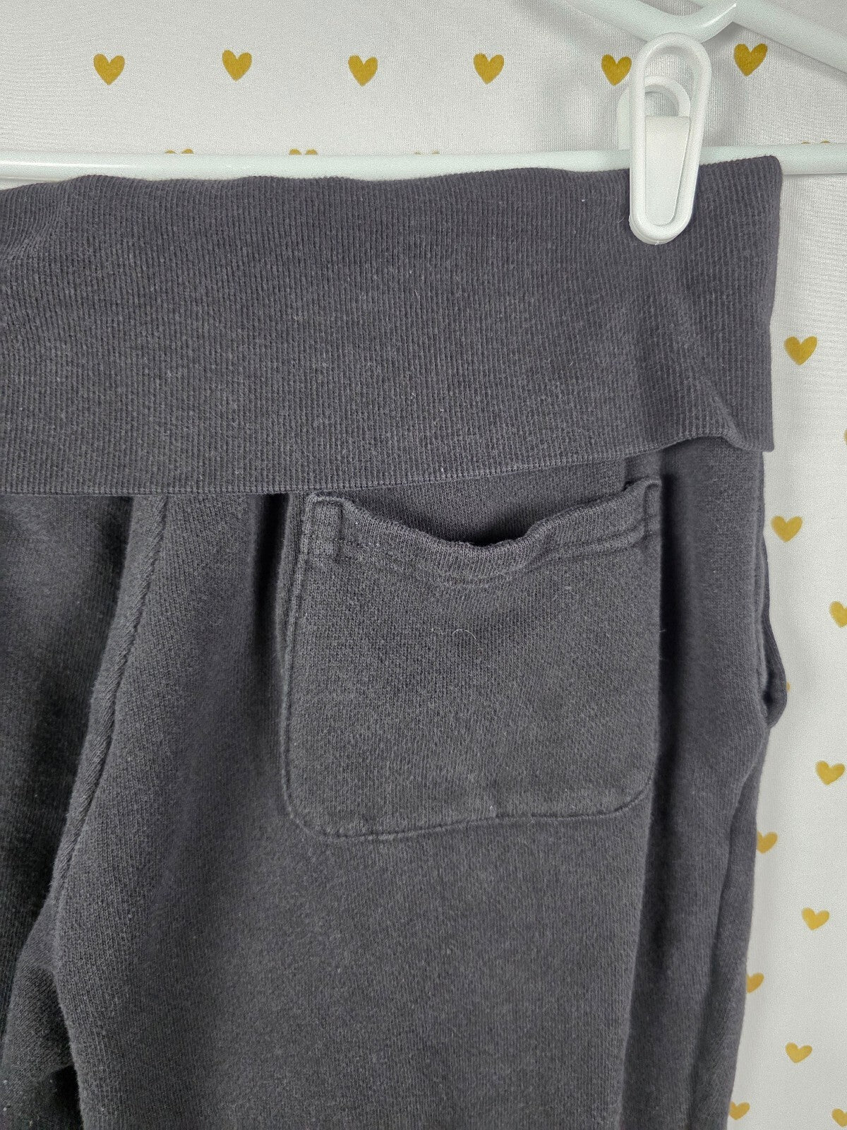 Victorias Secret PINK FOLDOVER SWEATPANTS Flared Black Sweats SMALL Pocket