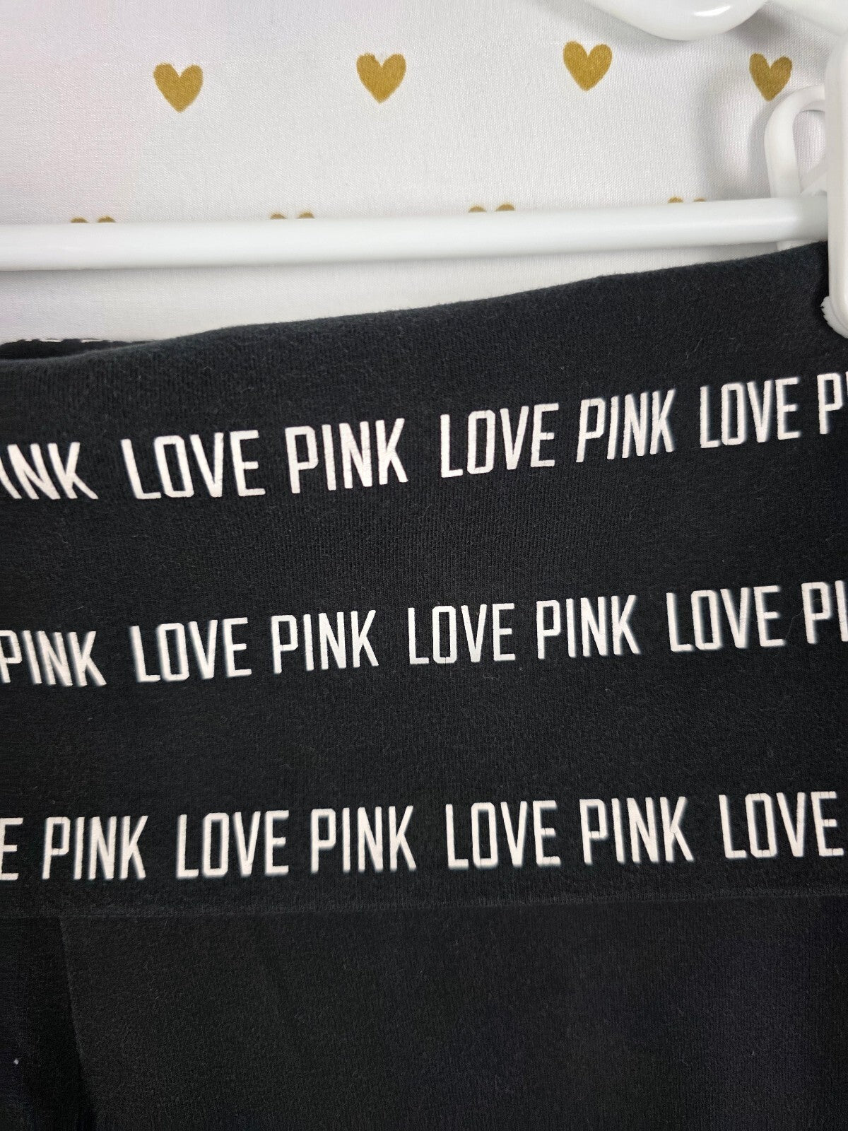 Victorias Secret PINK Vintage FOLDOVER Logo Yoga Pants Capri SMALL