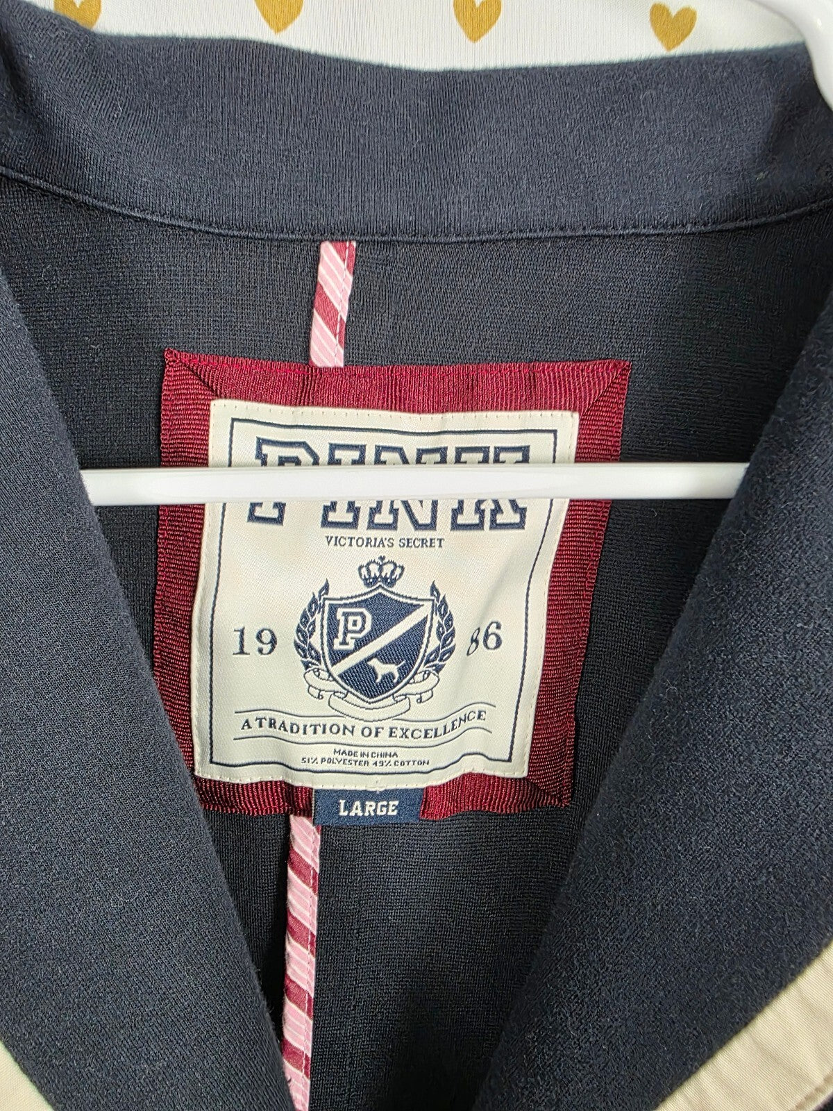 Vintage Victoria's Secret PINK Varsity Blazer Large 1986 Crest Collegiate Jacket