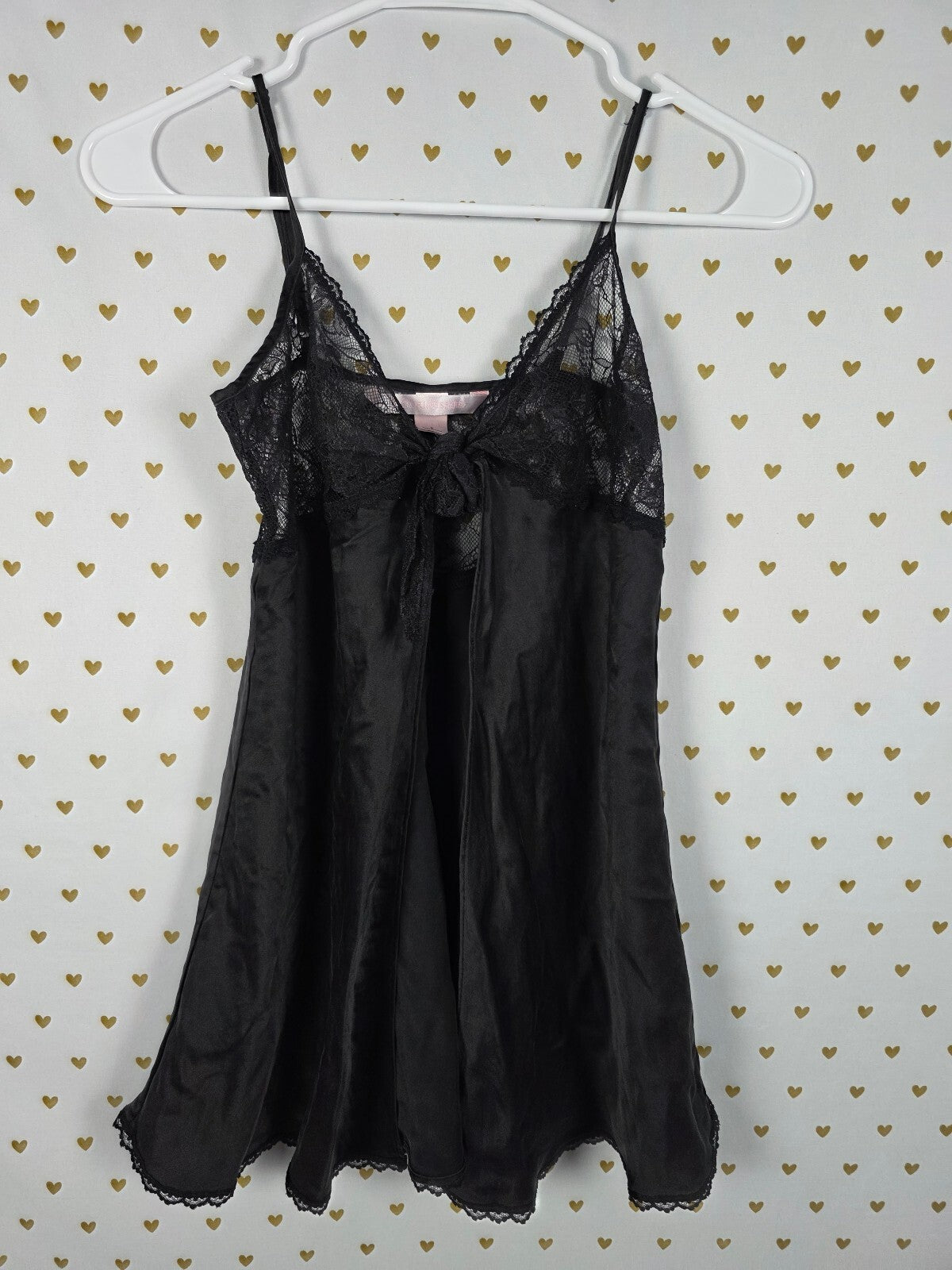 Victorias Secret Small Vintage SILK Tie Front babydoll nightie Lingerie