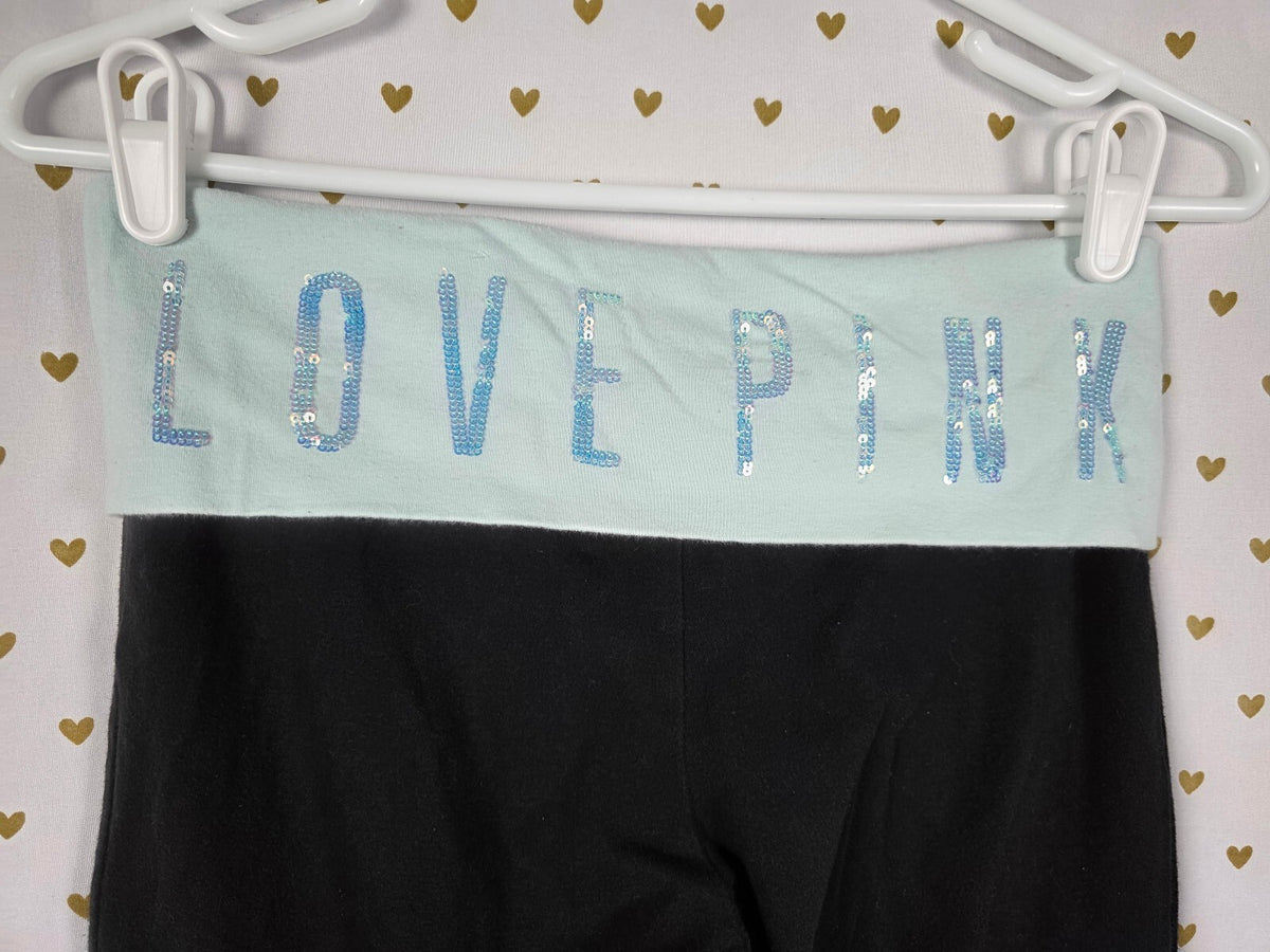 Victorias Secret PINK Capri Bling Foldover Vintage Yoga Pants Y2k Small