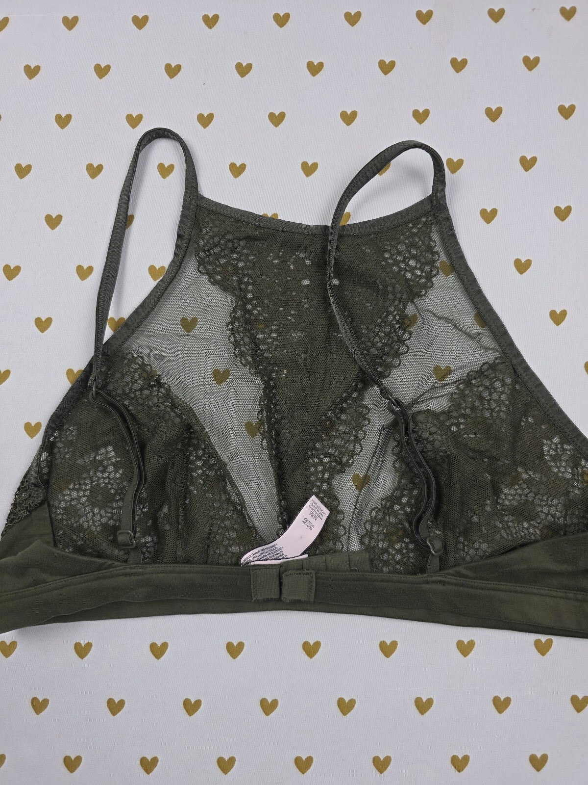 Victorias Secret medium Sage Green Sheer Bralette Bra Top Tank
