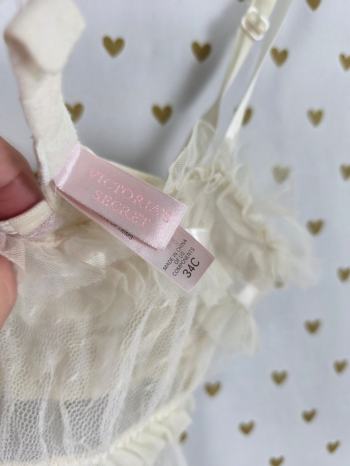 Victorias Secret Vintage Ruffled Sheer Babydoll Nightie Y2k 34C Underwire