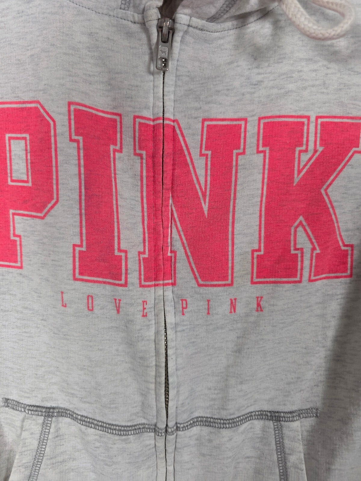 Victorias Secret Pink Full zip Logo Sweater Jacket XS