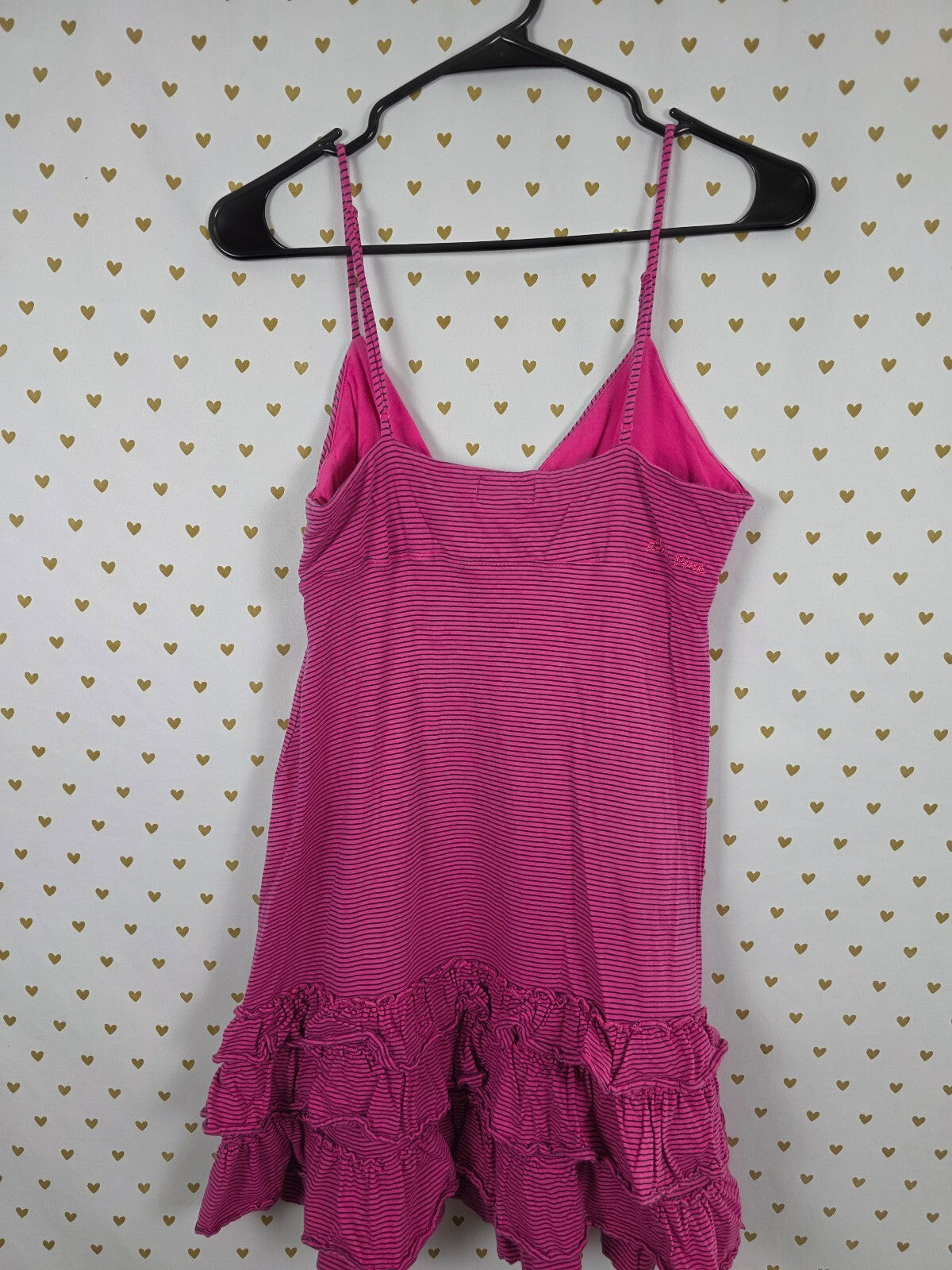 Victorias Secret PINK Vintage Ruffled Striped Tank Top Dress Y2k Large Univ