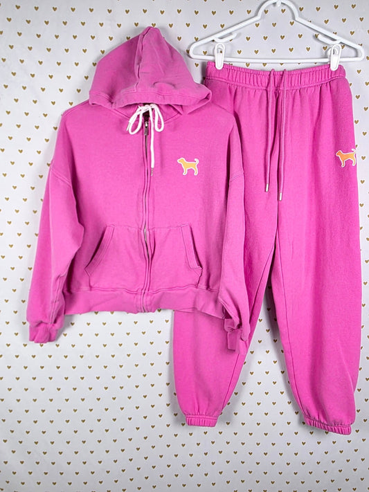 Victorias Secret Pink Small SET outfit hoodie Sweats Sweatpants 2pc