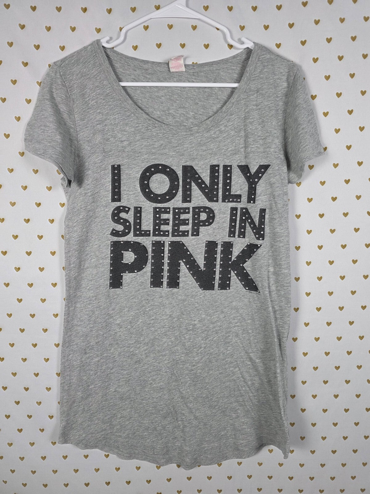 Victorias Secret PINK Vintage Y2k Bling Studded Nightgown Sleep Shirt SMALL