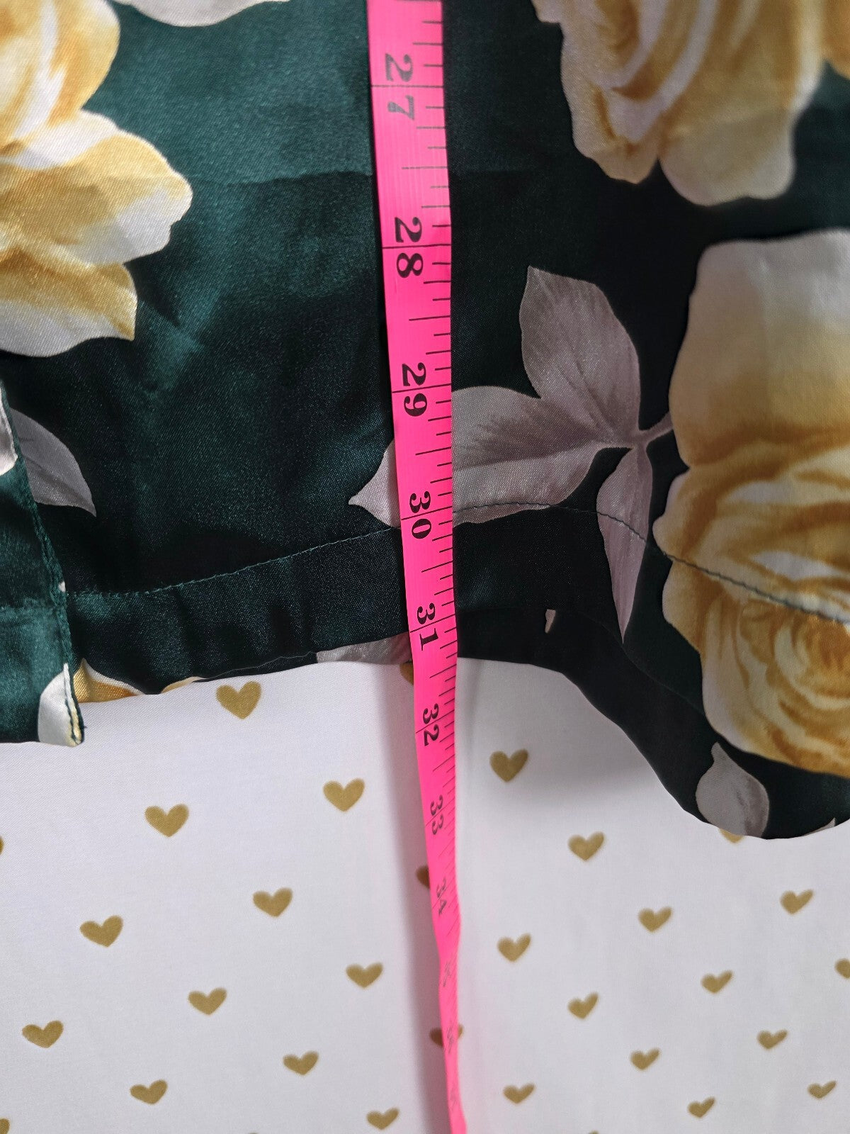 Victorias Secret Vintage Heart Label Satin Floral Button Down Sleep Shirt LARGE
