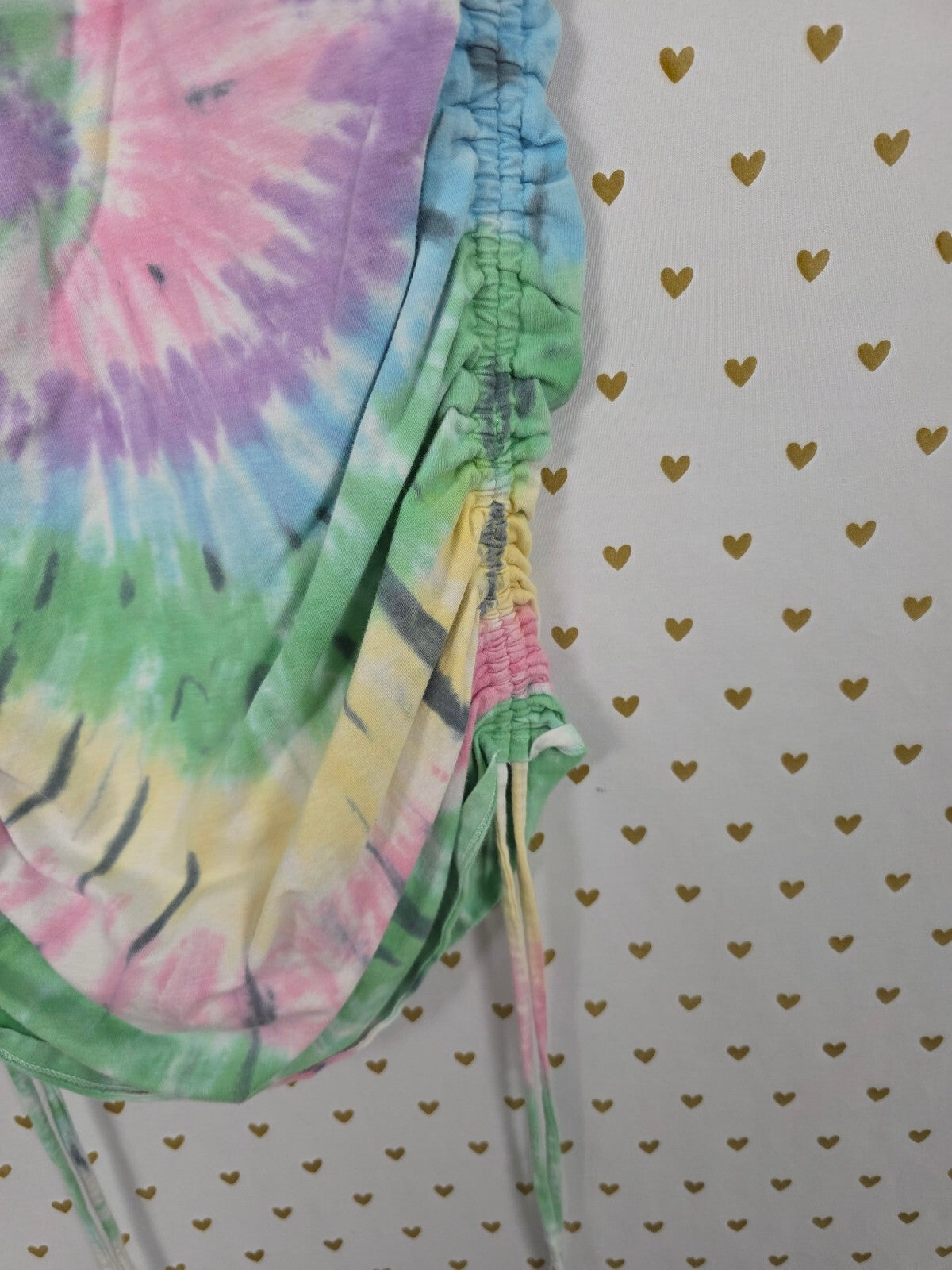 Victorias Secret PINK Tye Dye Cinched Side adustible Tee shirt Dress SMALL
