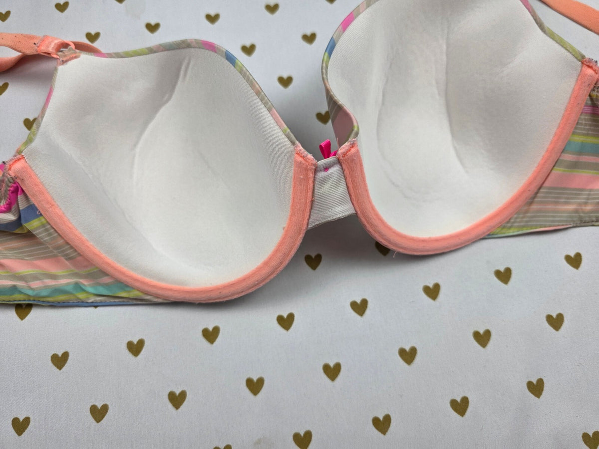 Victorias Secret striped 34D Demi Balconette Bra