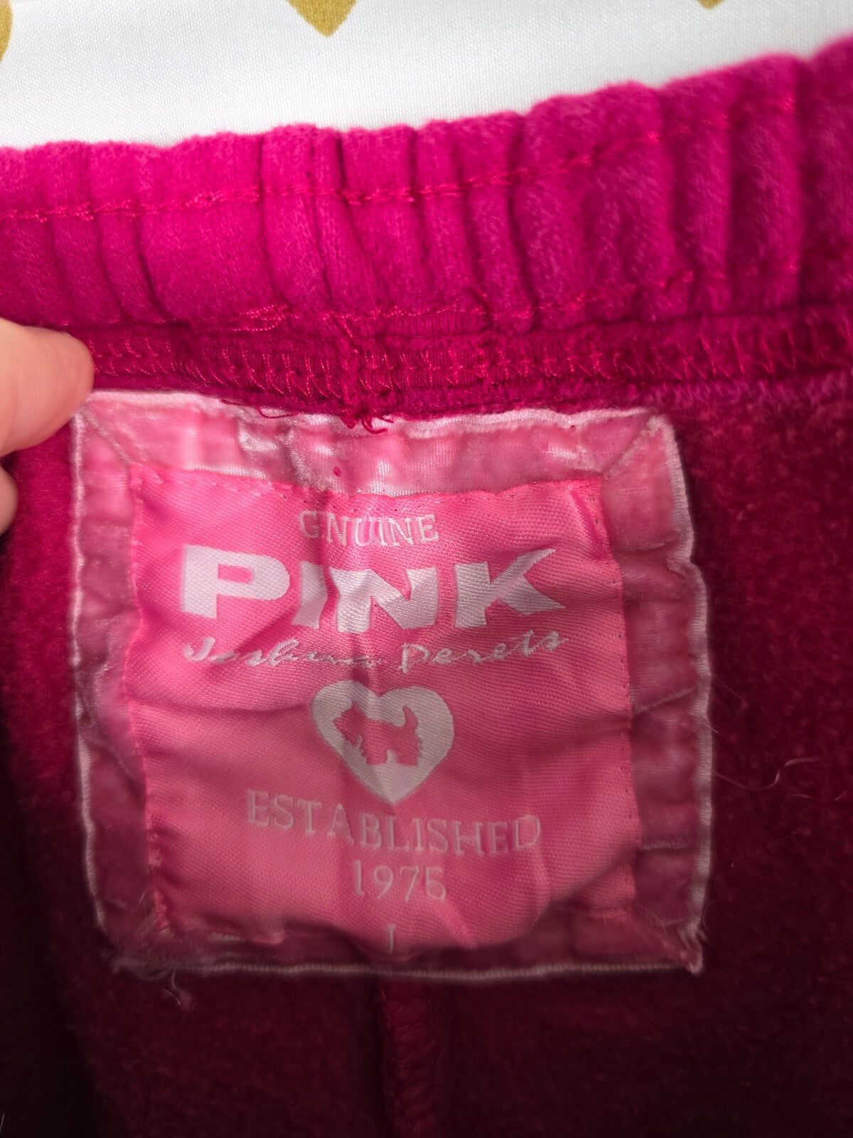Y2K Joshua Perets Genuine PINK 1975 Scottie Dog Sweatpants Size L Vintage