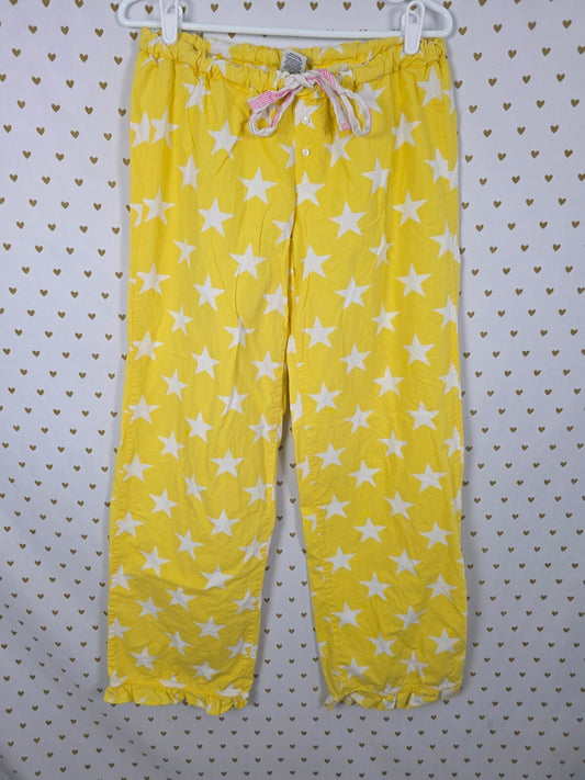 Victoria's Secret PINK Yellow White Star Sleep Lounge Pajama Pants Small