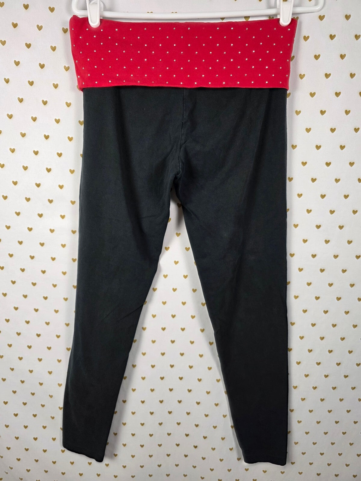 Victorias Secret PINK STUDDED BLING Foldover Yoga Pants Medium Ankle Skinny