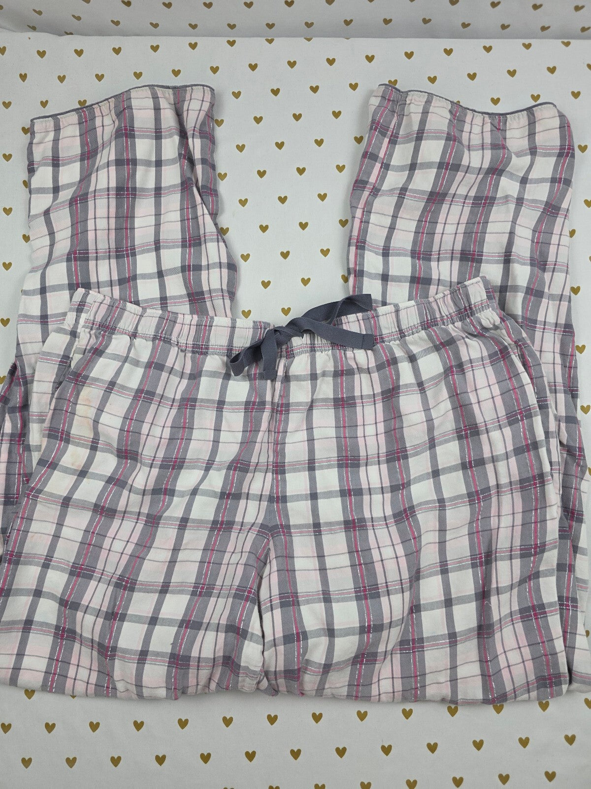 Victorias Secret Grey Plaid Sleep Pants Pajama Bottoms PJ LARGE