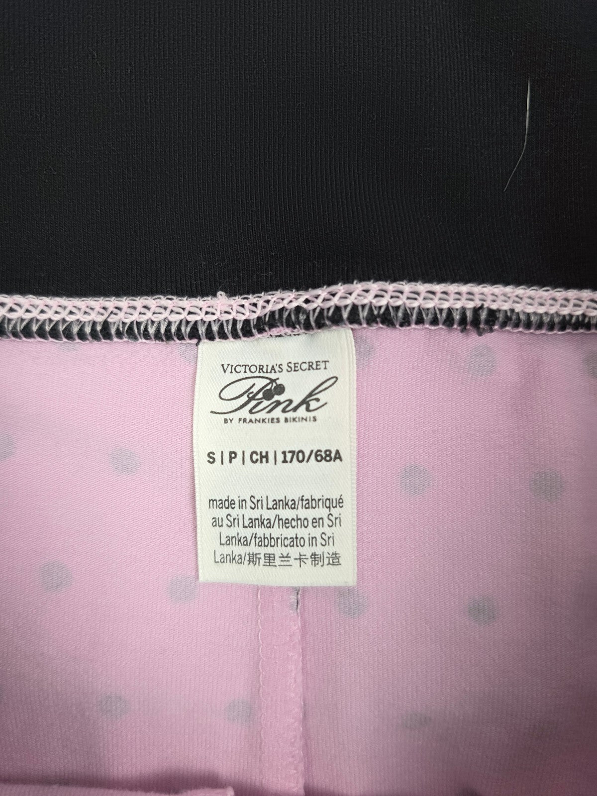Victorias Secret PINK x Frankies Bikinis Polka Dot Foldover Yoga Shorts Cotton S