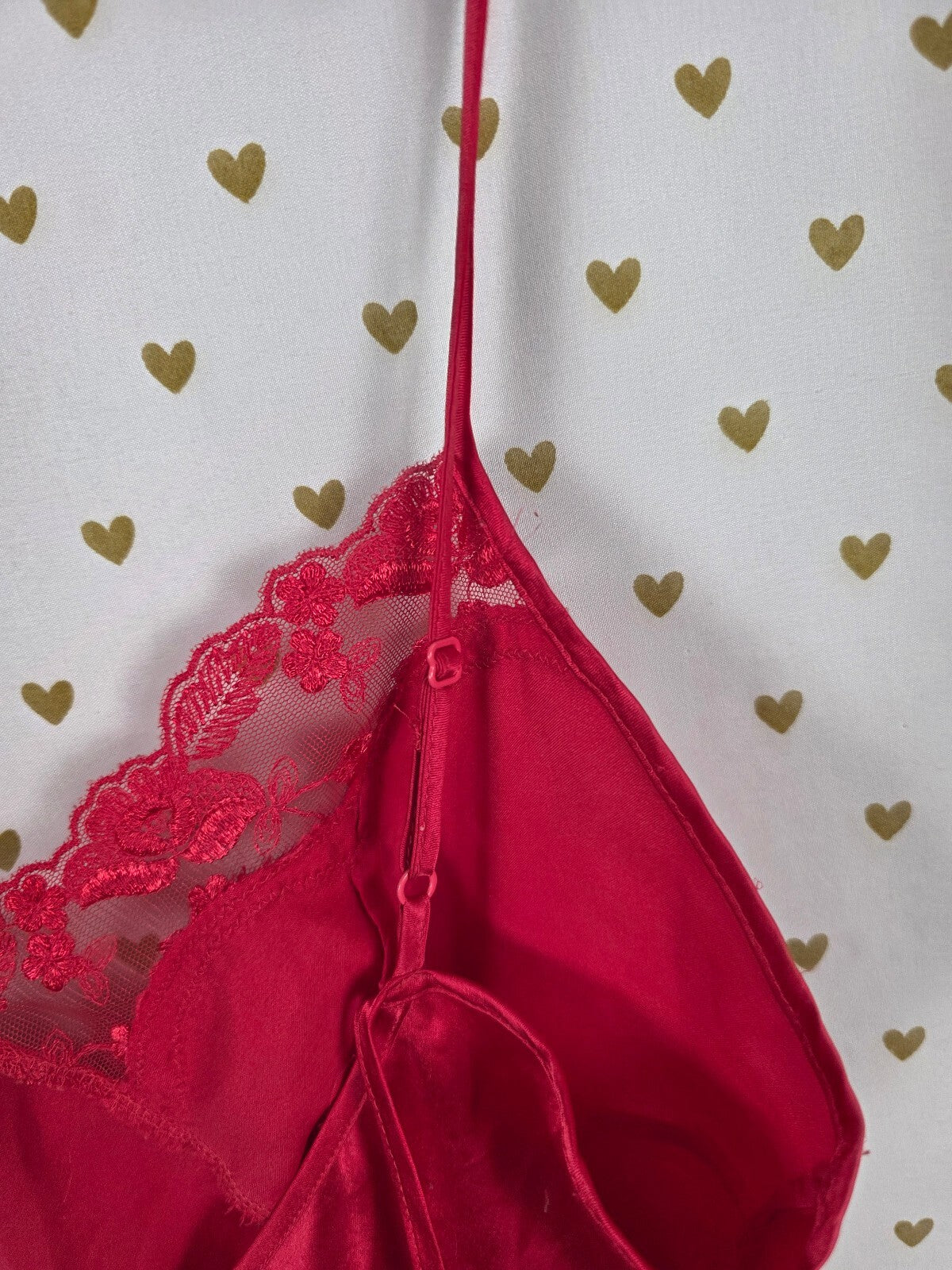 Victorias Secret Red Small Satin Silky Slip Dress Nightie Lingerie