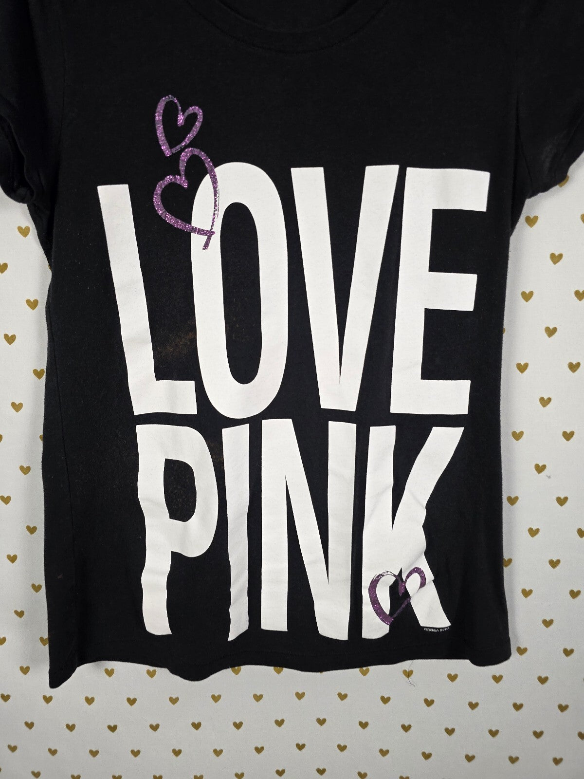 Victorias Secret PINK Vintage Love Logo Y2k Tee shirt  Large