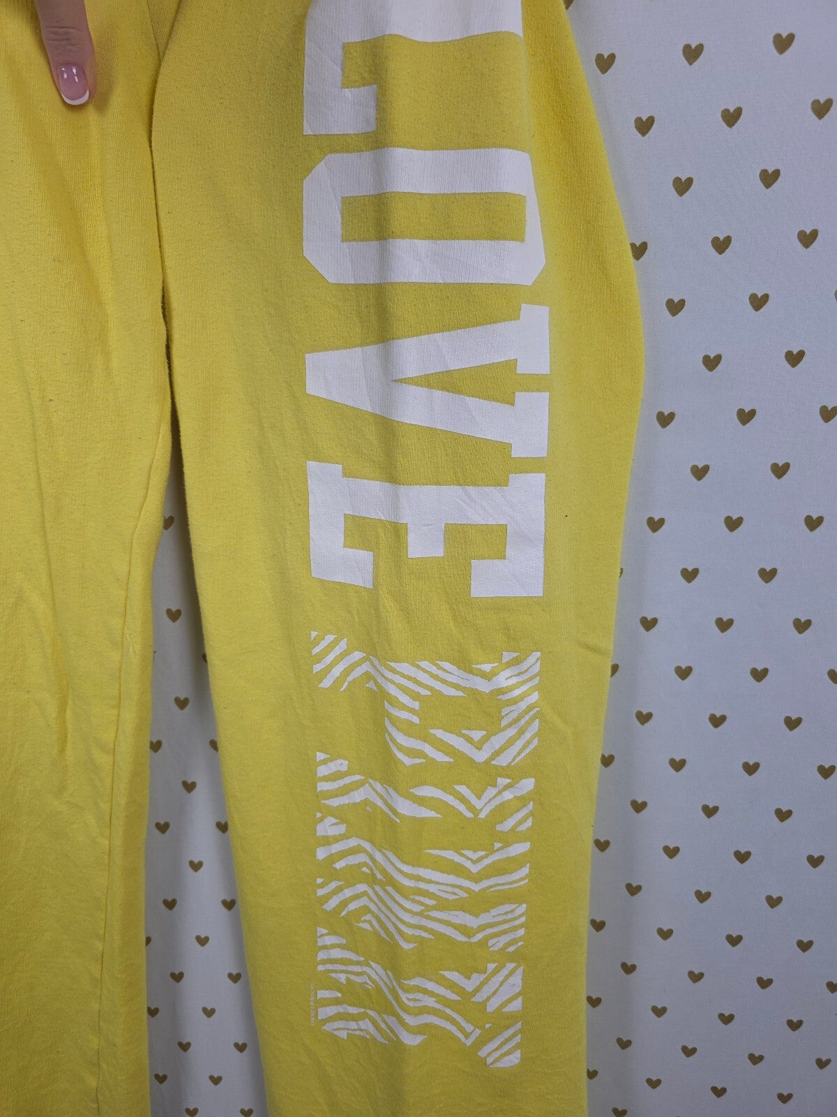 Victorias Secret PINK Vintage Y2k Yellow Zebra Flare Sweats Sweatpants Small