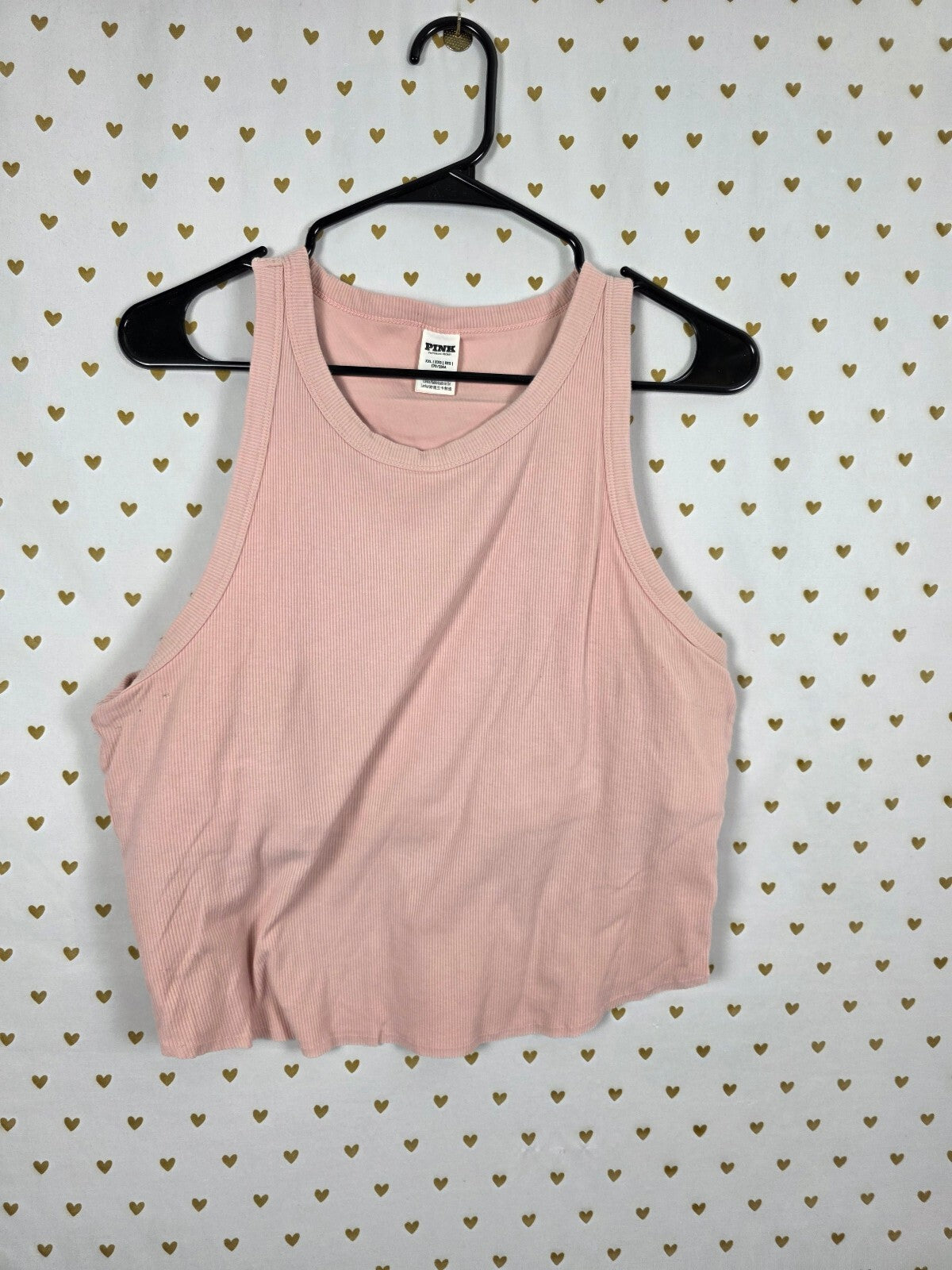 Victorias Secret PINK Ribbed Cropped Shelf Bra Tank Top 2XL XXL
