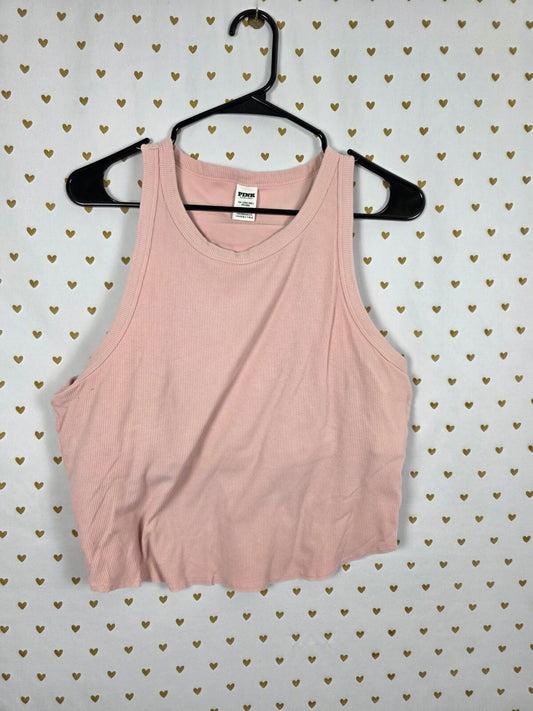 Victorias Secret PINK Ribbed Cropped Shelf Bra Tank Top 2XL XXL