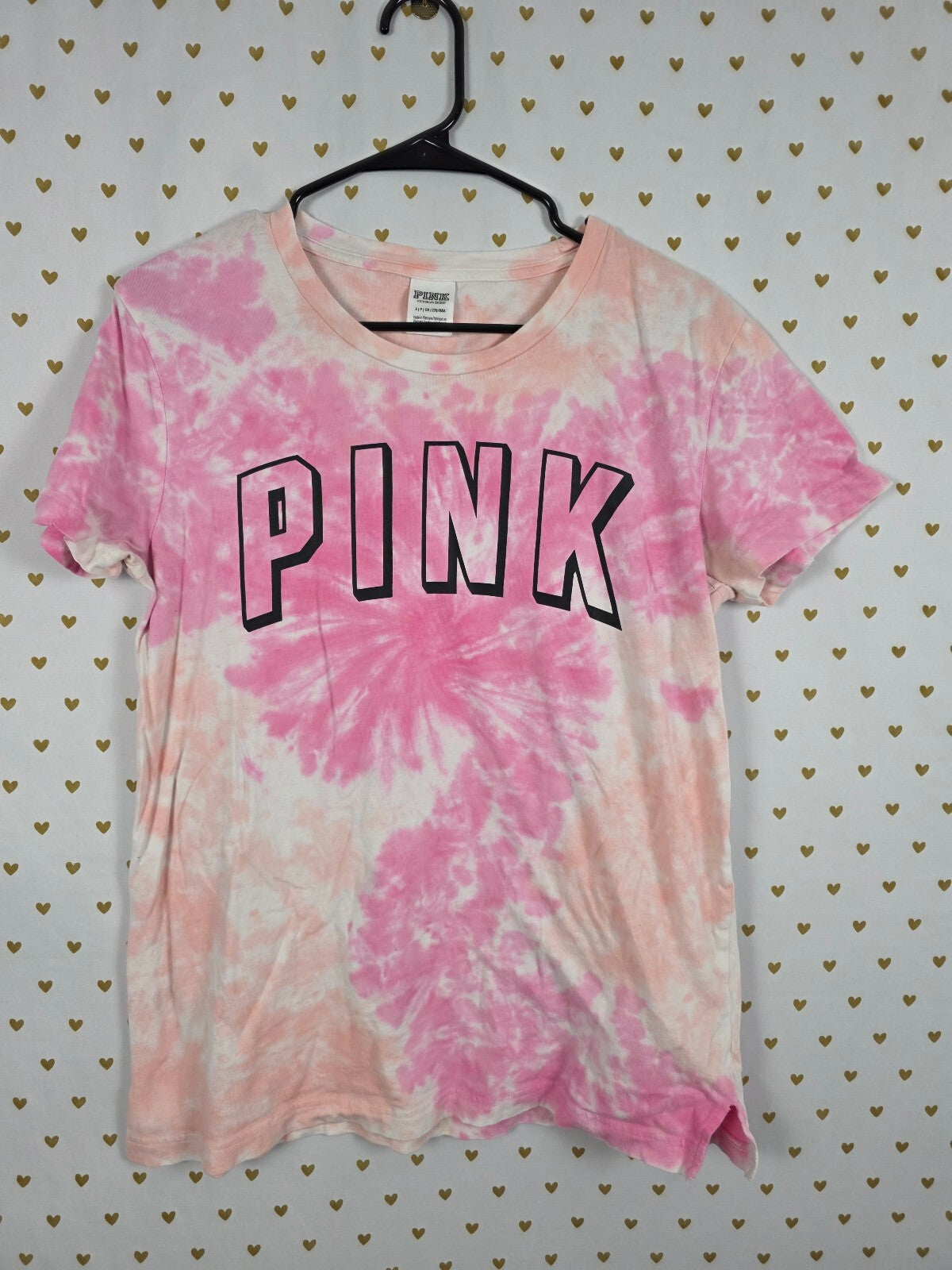 Victorias Secret PINK Tye Dye Logo Tee shirt SMALL
