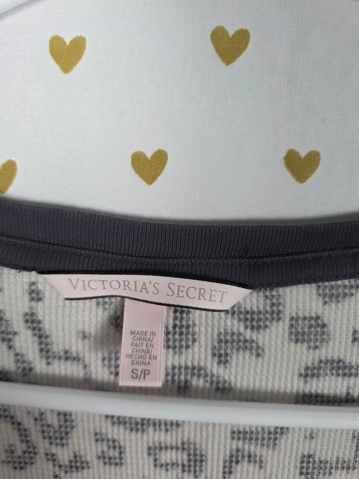 Victorias Secret Thermal SET 2pc Waffle Cheetah Leopard SMALL Pajamas