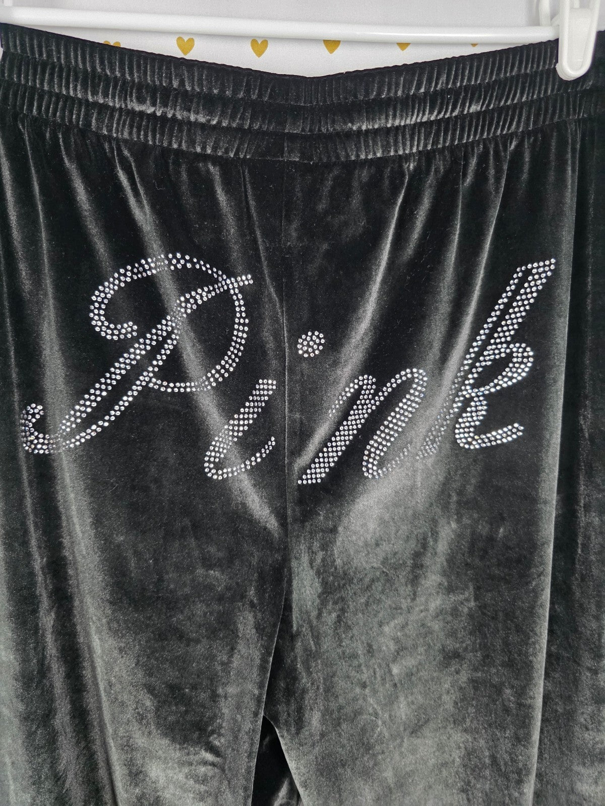 Victorias Secret Pink VELOUR BLING Hoodie Jacket Sweats SET 2pc LARGE