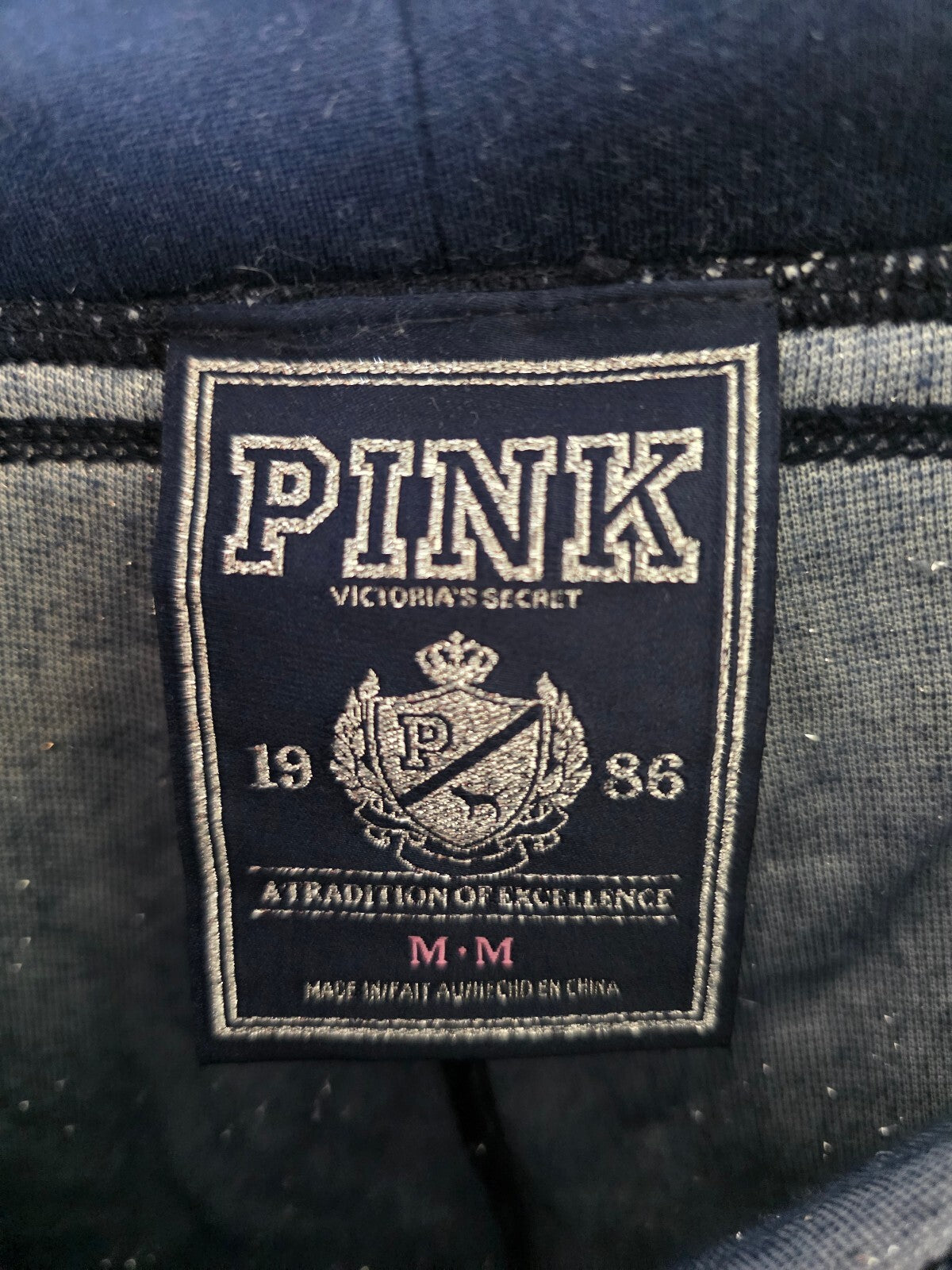 Vintage Victoria's Secret PINK Glitter Sequin Heart Flare Yoga Pants M