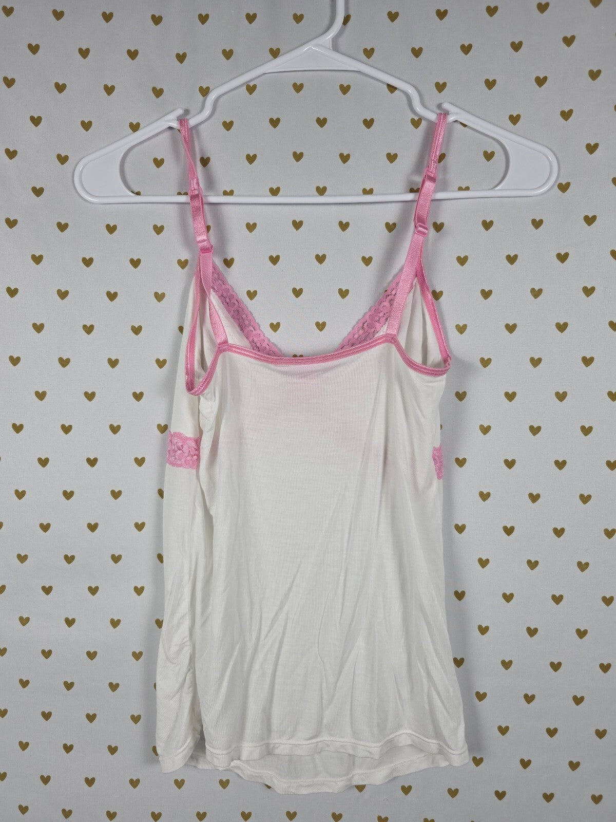 Vintage 2005 Victoria's Secret PINK Cami XS/S White Pink Lace Y2K Modal