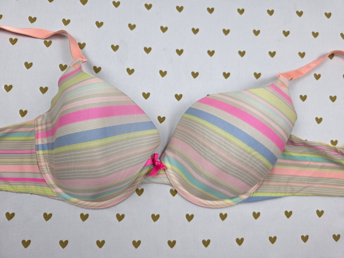 Victorias Secret striped 34D Demi Balconette Bra