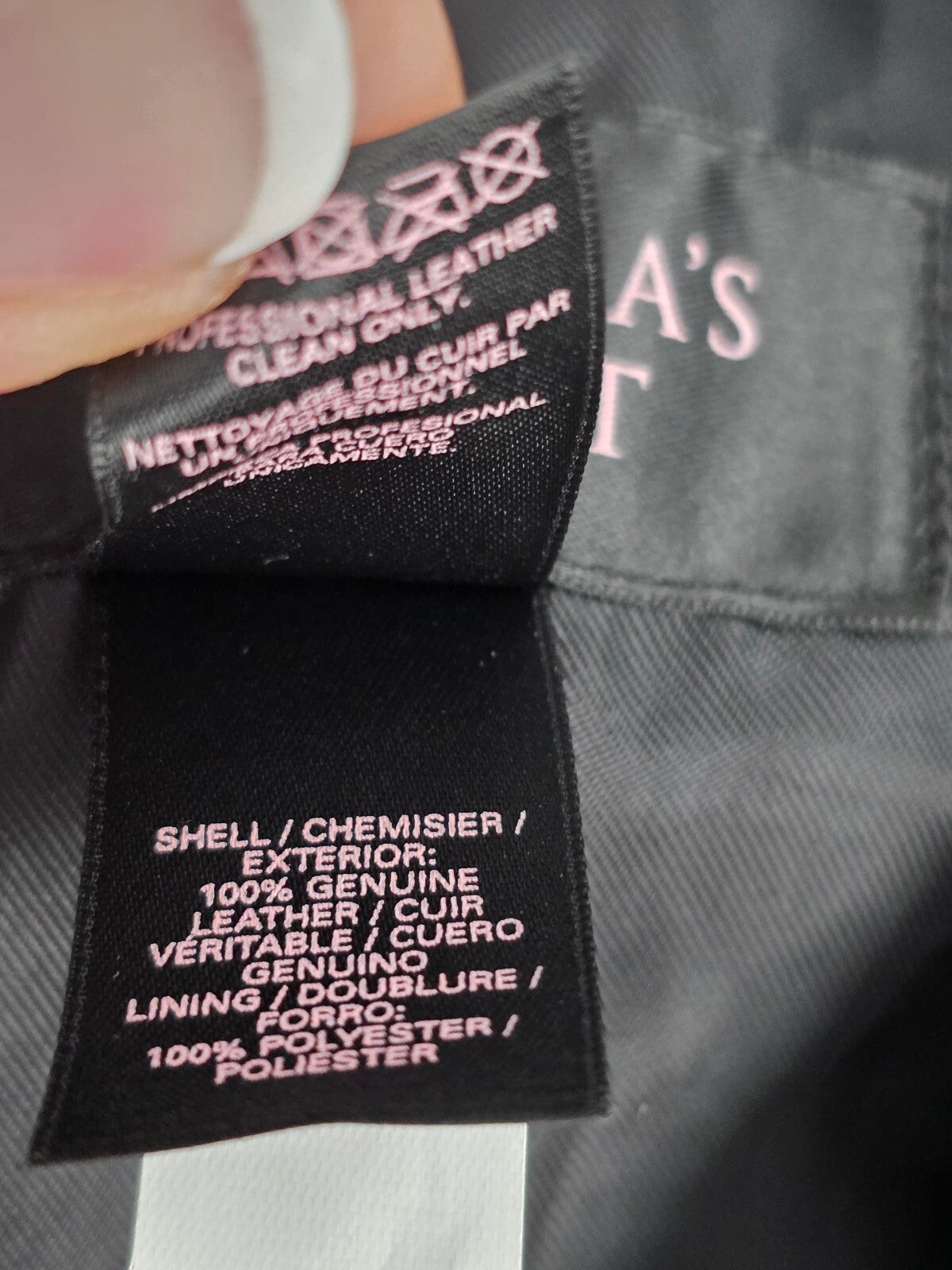 Victoria's Secret Genuine Leather Moto Jacket Black Biker Buckle XL