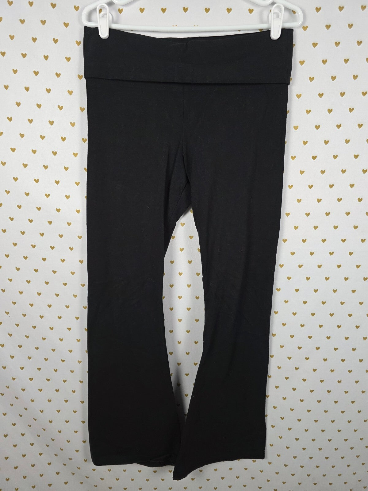 Victorias Secret PINK BLING heart FOLDOVER Yoga Pants FLARE Campus Originals LRG