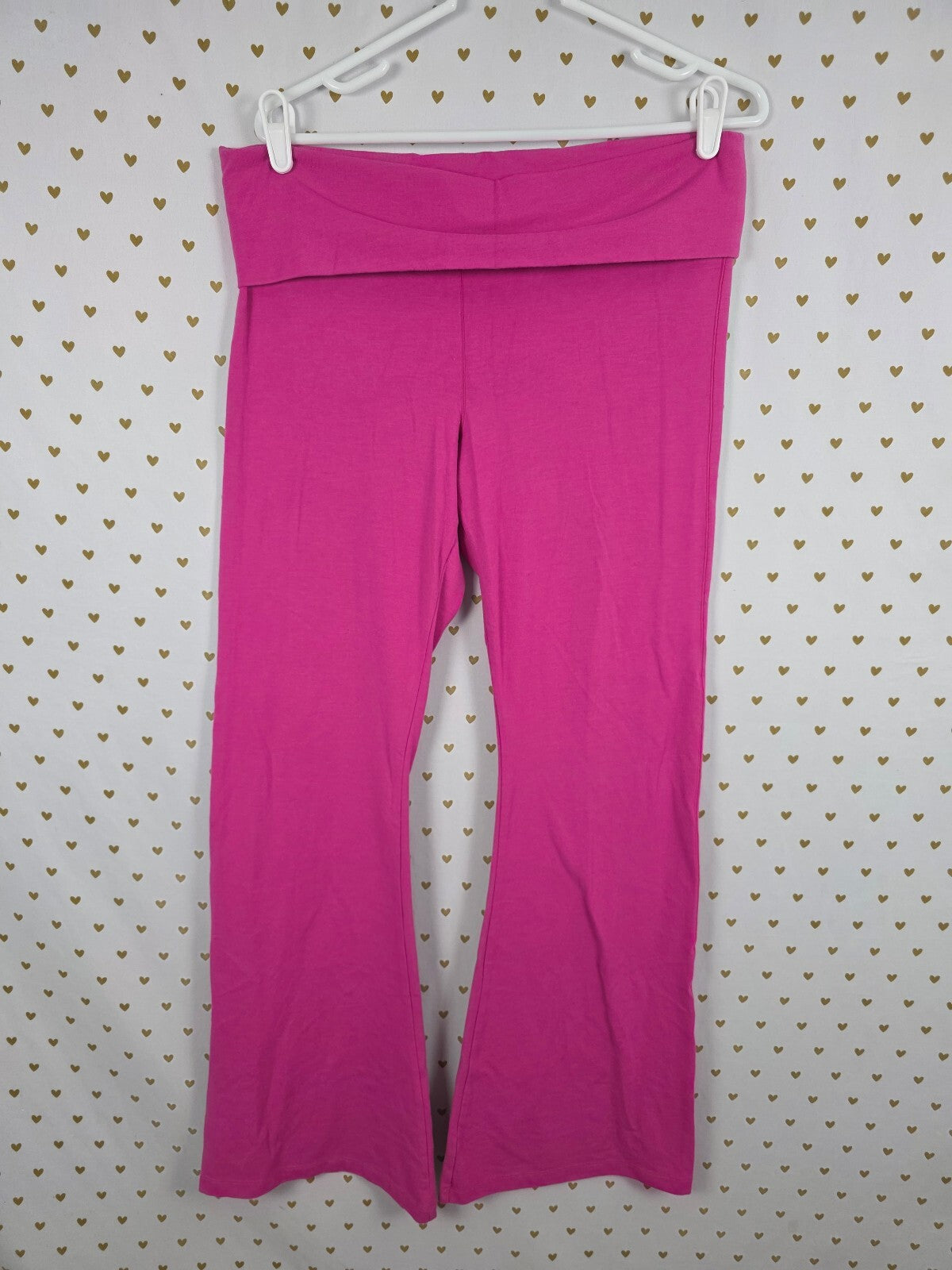 Victorias Secret PINK Bling Foldover Flare Yoga Pants Large Studded