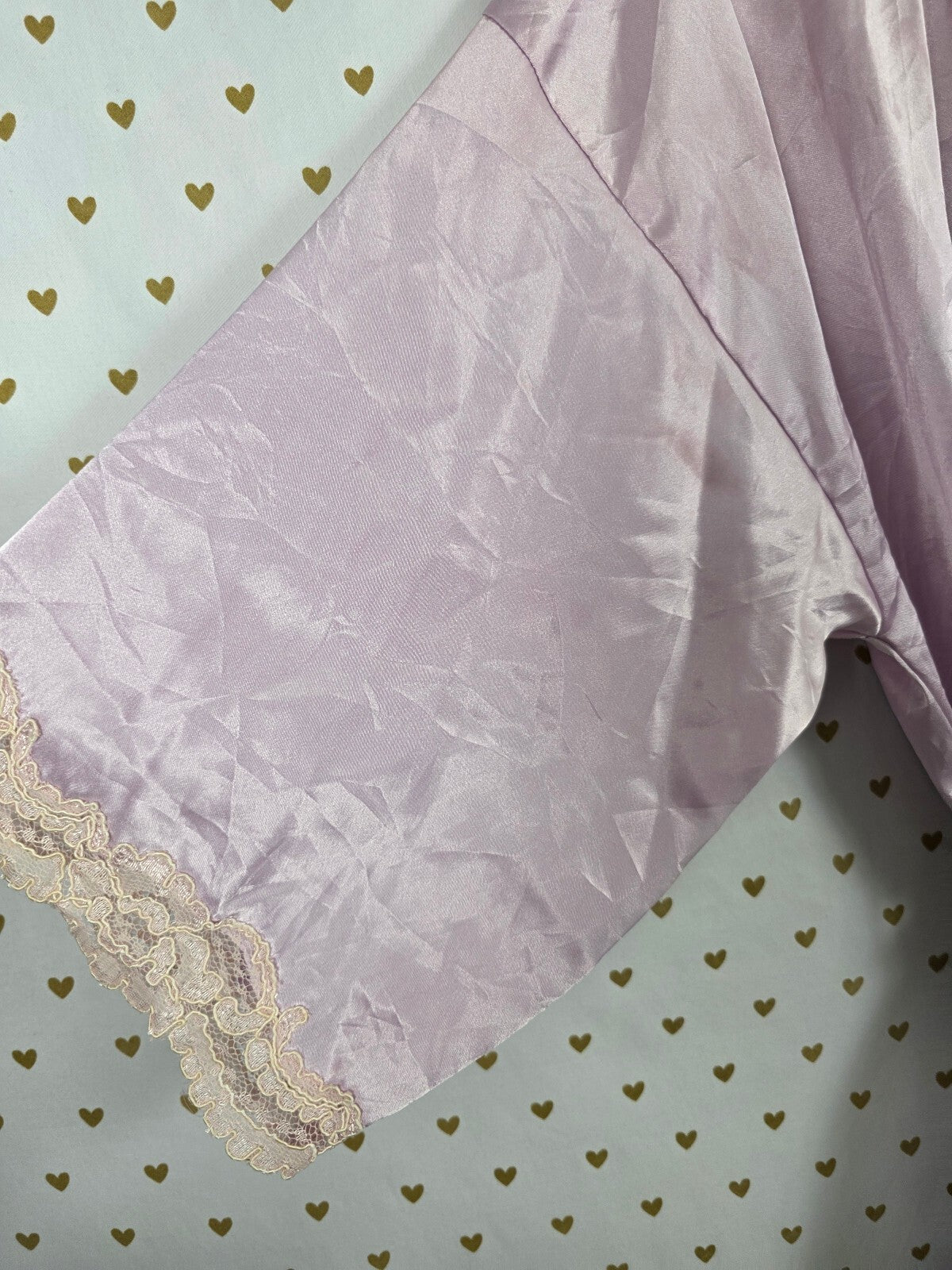 Victorias Secret Vintage Heart Label Lace Satin Silky Robe XS