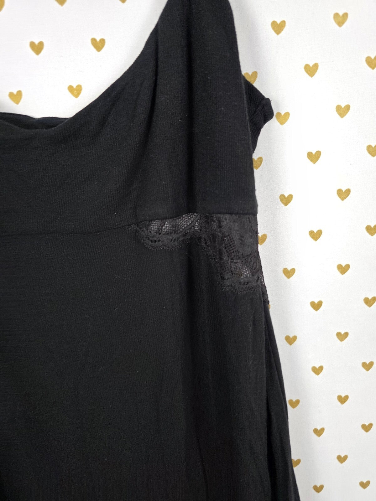 Victorias Secret Super Soft Black Small lace Cutout Slip Dress Sleep Nightie