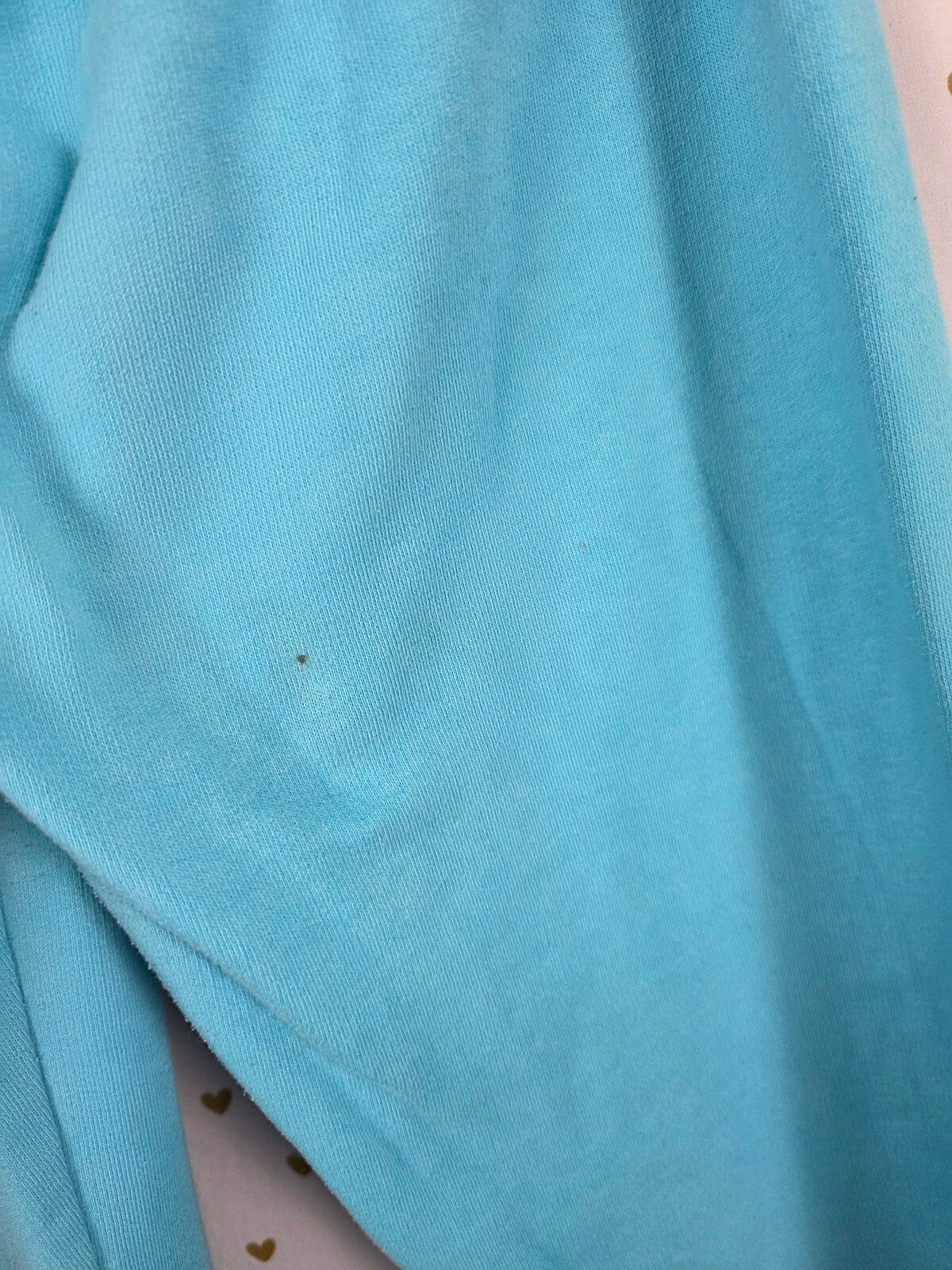 PINK Victoria's Secret Aqua Blue Jogger Sweatpants Leopard Logo Graphic XS