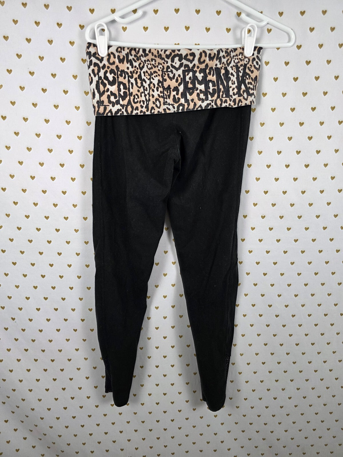 Victorias Secret PINK Leopard Cheetah Ankle Skinny Foldover Yoga Pants Y2k SMALL