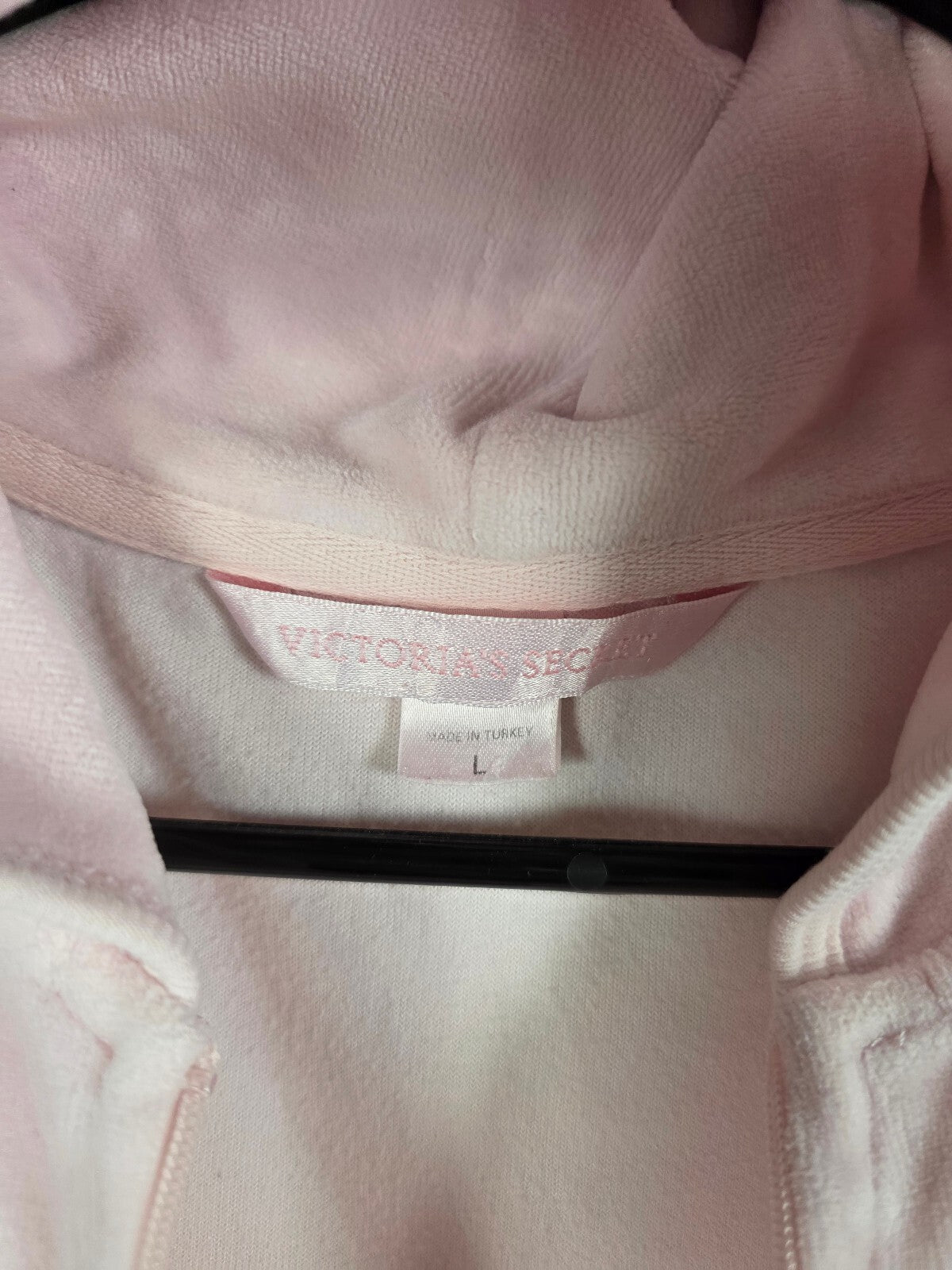 Victorias Secret Pink Vintage Velour Full Zip Y2k Hoodie LARGE Modal '02
